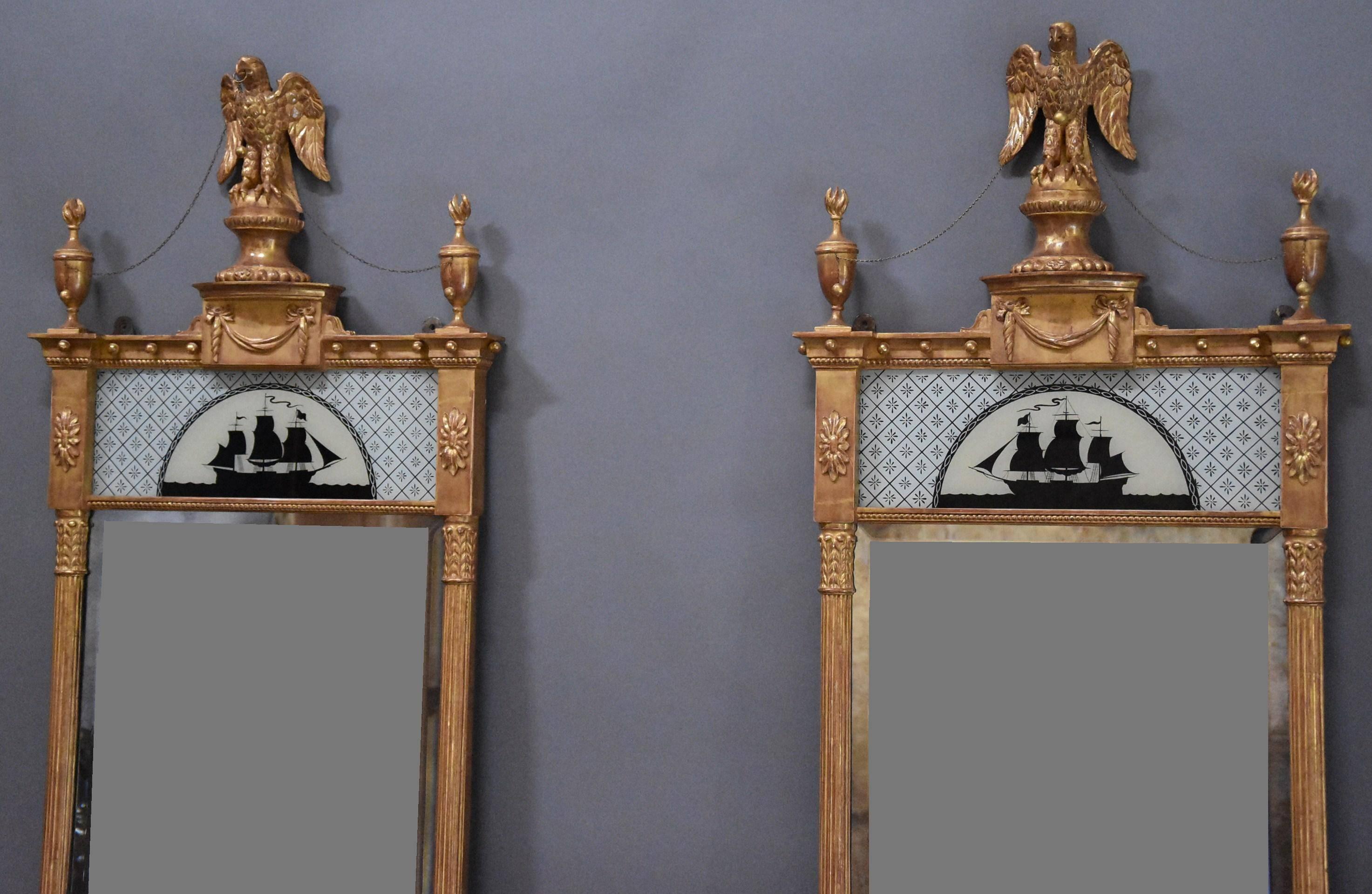Superb Pair of Carved Giltwood Pier Mirrors in the Regency Style In Excellent Condition In Suffolk, GB