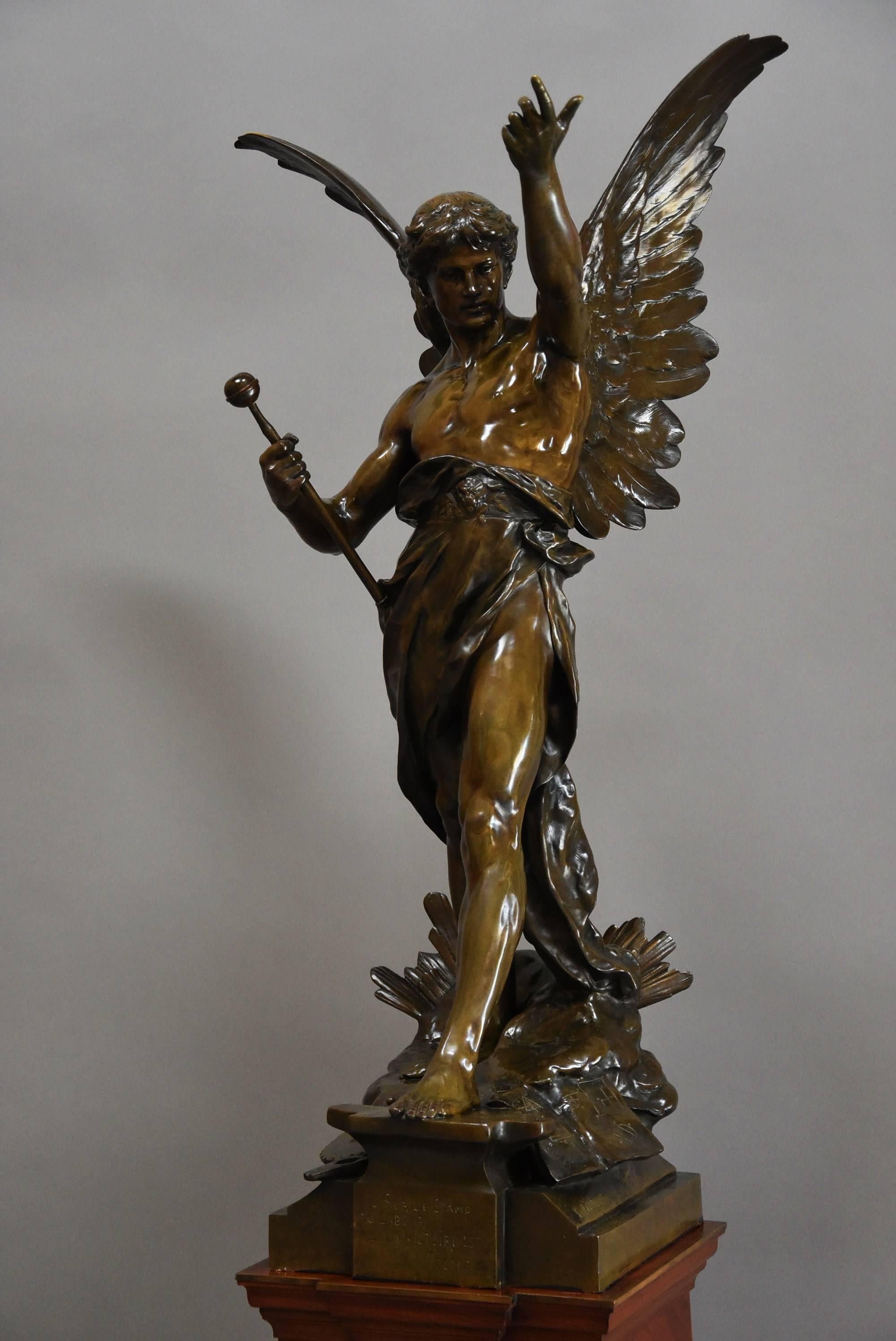 Superb Quality 19th Century French Bronze Le Genie du Travail, Emile Picault 1