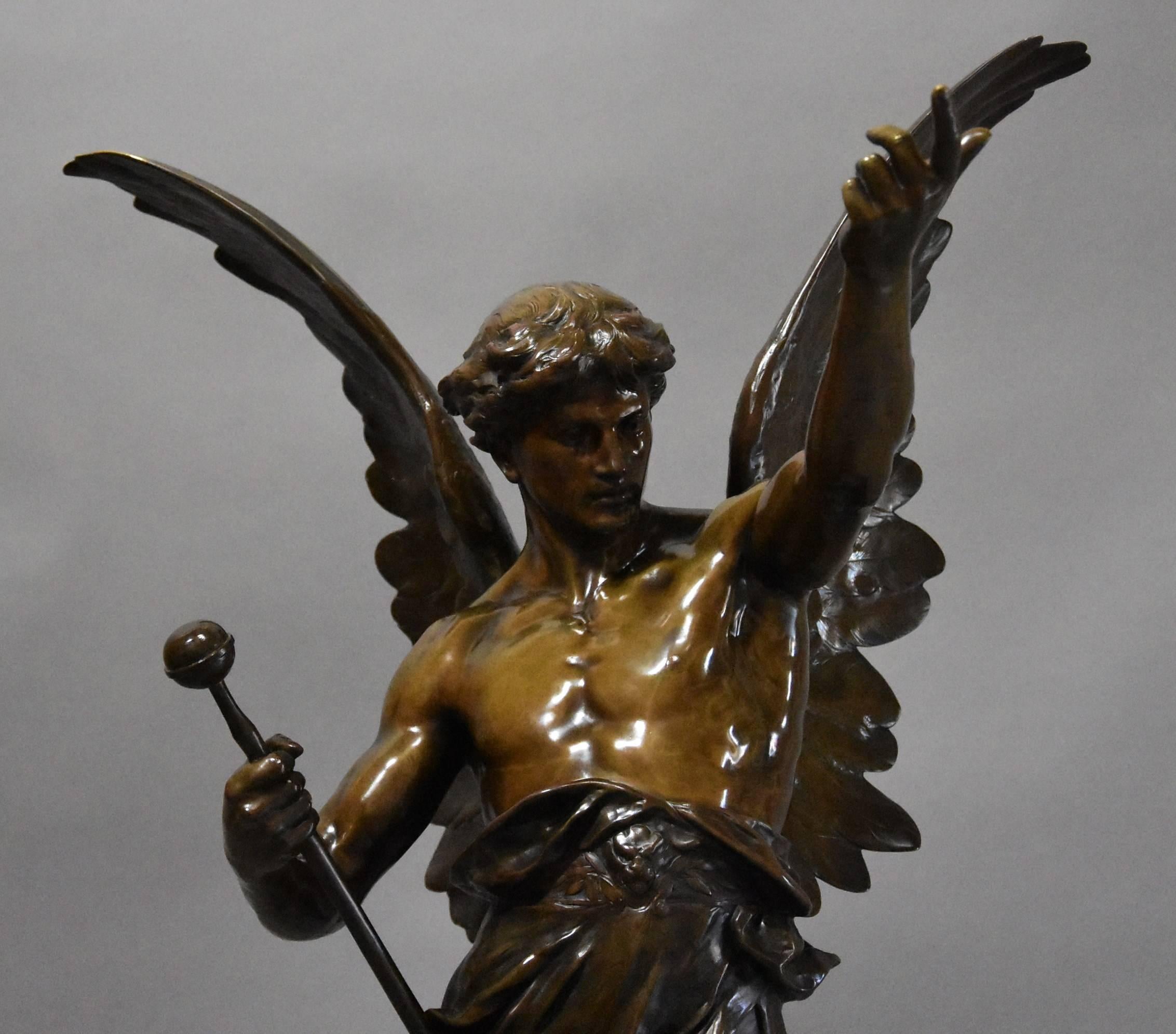 Superb Quality 19th Century French Bronze Le Genie du Travail, Emile Picault 2