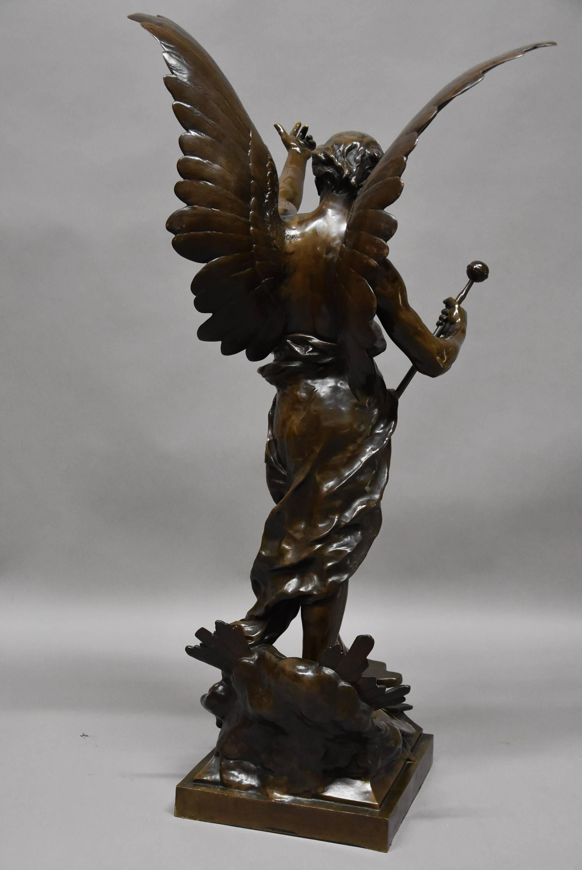 Superb Quality 19th Century French Bronze Le Genie du Travail, Emile Picault 7