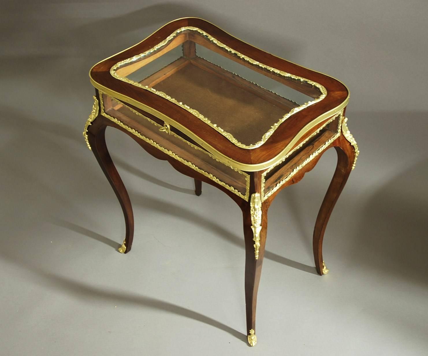 Ormolu French, 19th Century Mahogany Freestanding Bijouterie Table of Small Proportions