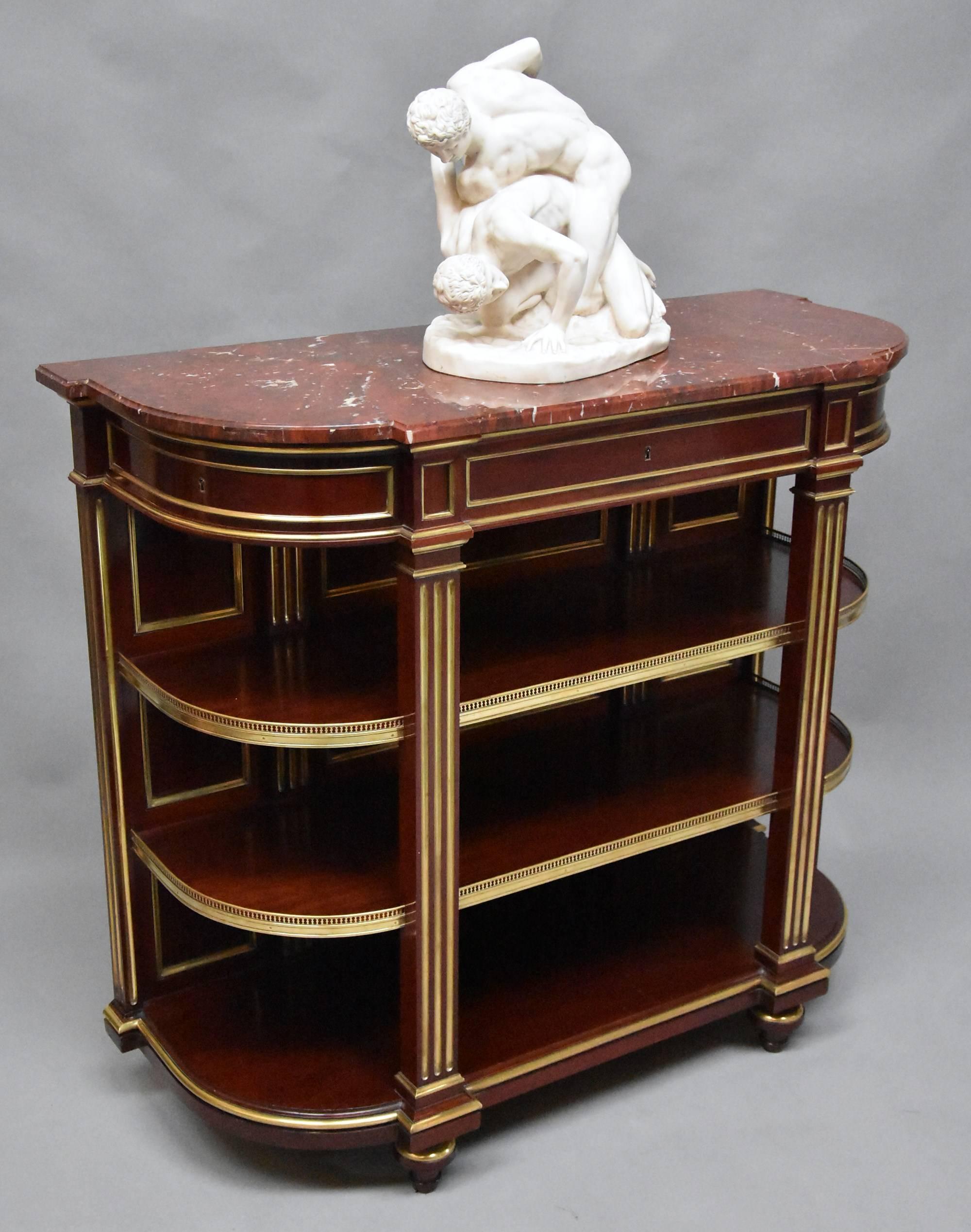 19th Century French Empire Mahogany and Brass Étagère of Excellent Quality In Excellent Condition In Suffolk, GB