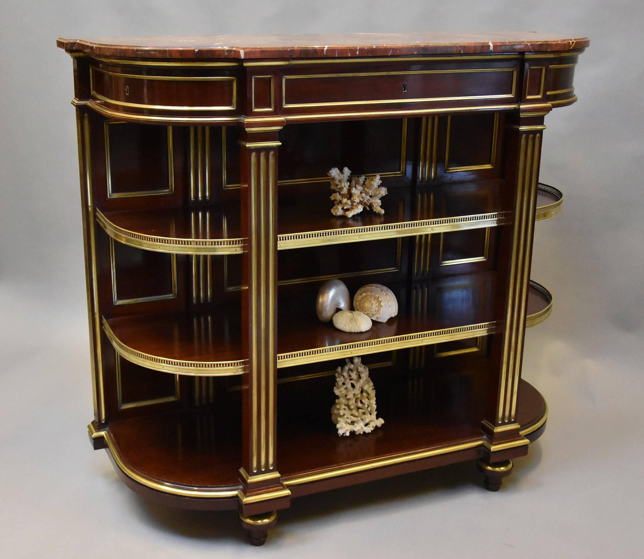 19th Century French Empire Mahogany and Brass Étagère of Excellent Quality 1