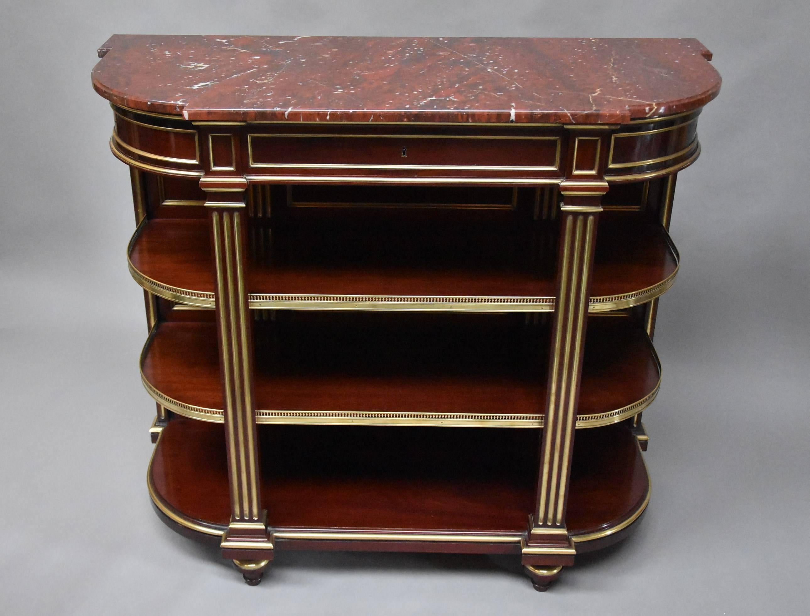 19th Century French Empire Mahogany and Brass Étagère of Excellent Quality 4