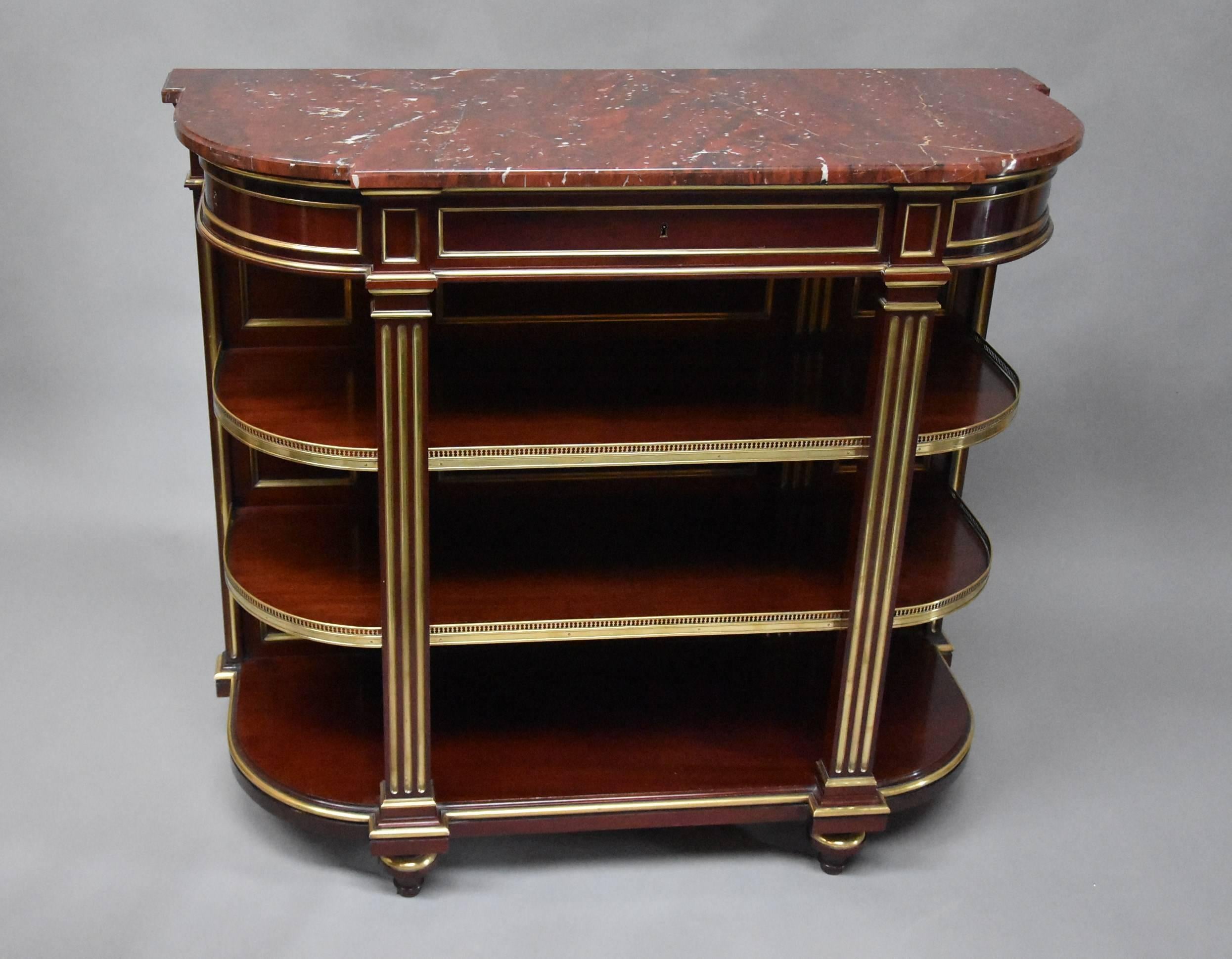 19th Century French Empire Mahogany and Brass Étagère of Excellent Quality 5