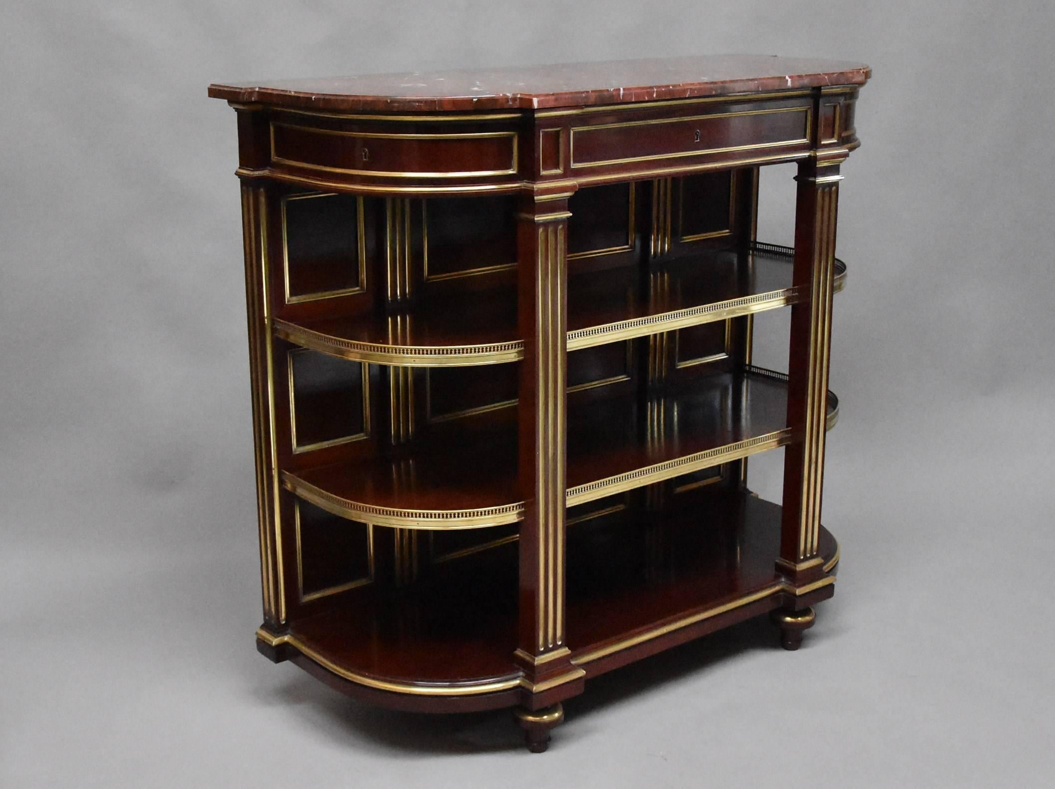 19th Century French Empire Mahogany and Brass Étagère of Excellent Quality 6