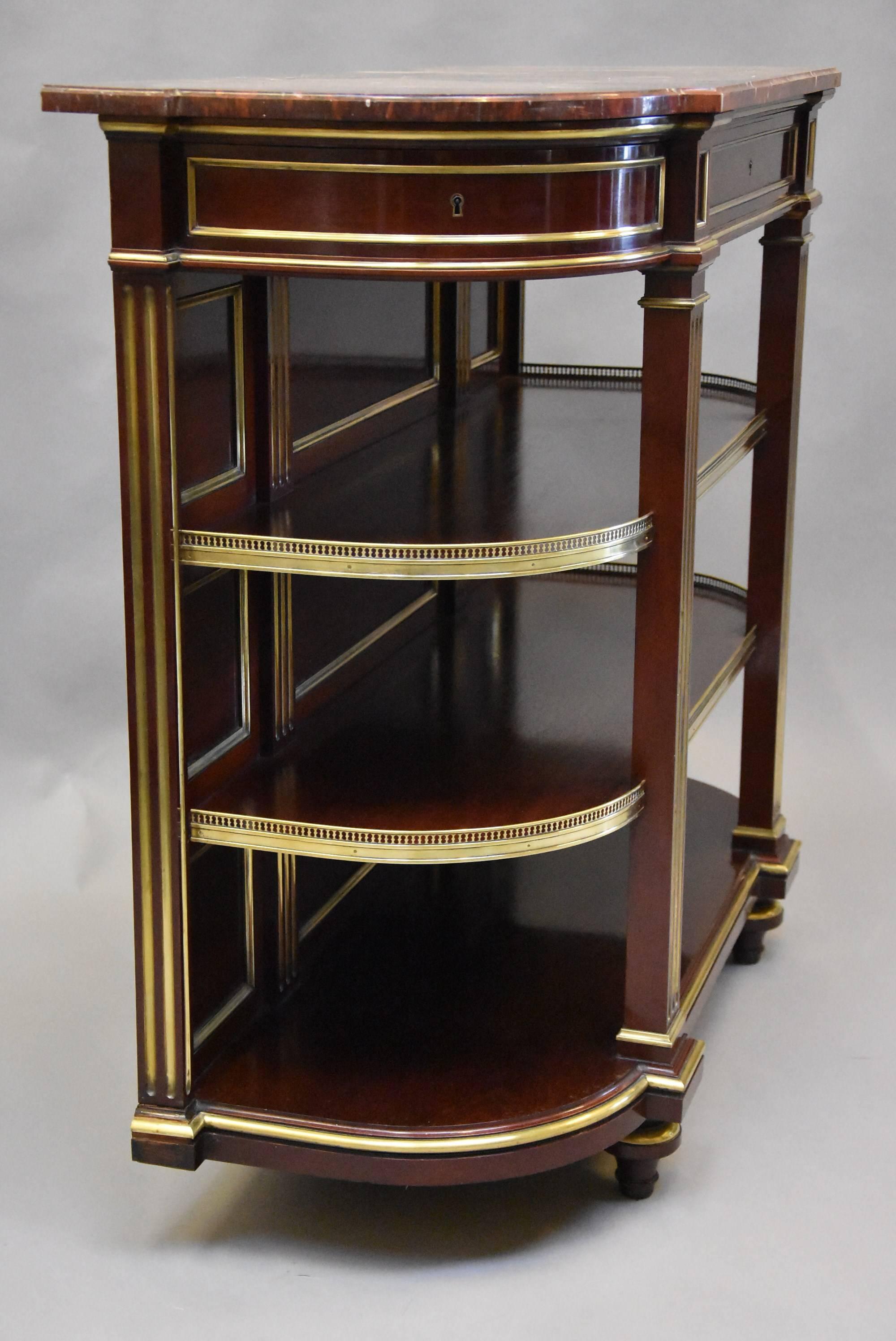 19th Century French Empire Mahogany and Brass Étagère of Excellent Quality 7