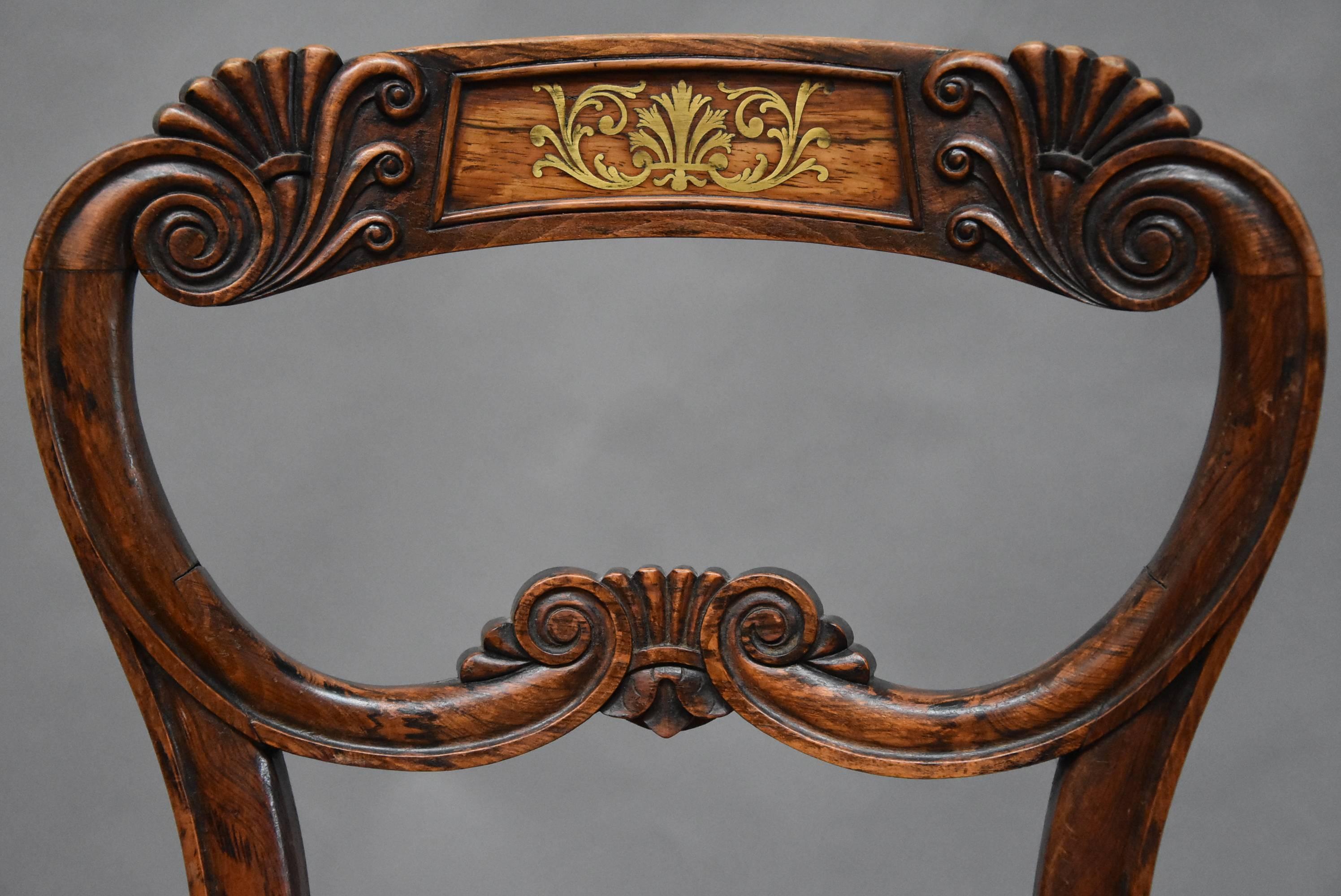 Pair of 19th Century Simulated Rosewood Regency Chairs in the Manner of Gillows 1