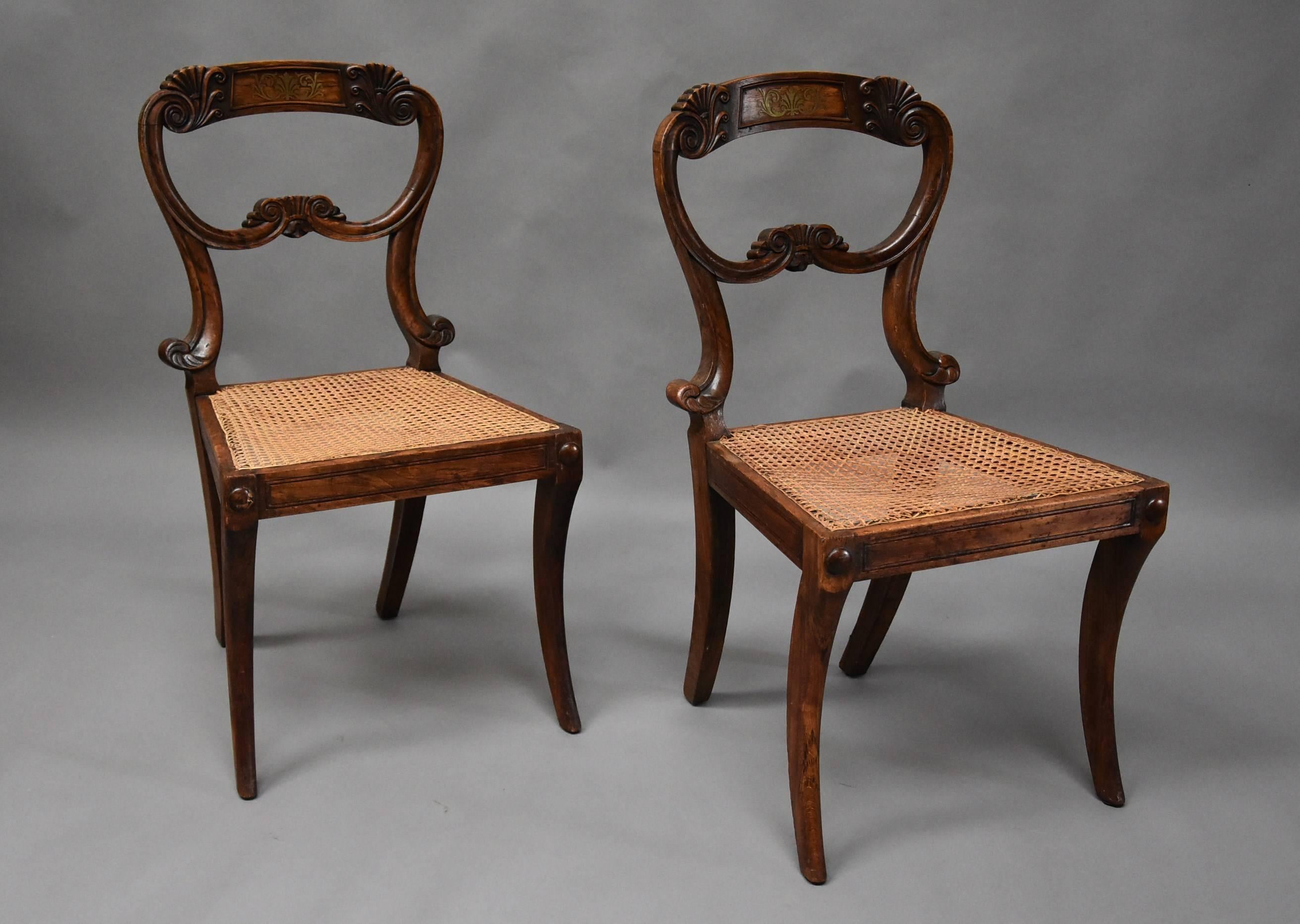 Pair of 19th Century Simulated Rosewood Regency Chairs in the Manner of Gillows 2