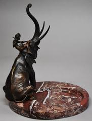 Superb Quality Late 19th Century Bronze Elephant on Marble Base by Franz Bergman