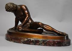 Late 19th Century Grand Tour Bronze Figure of 'The Dying Gaul' on Marble Base