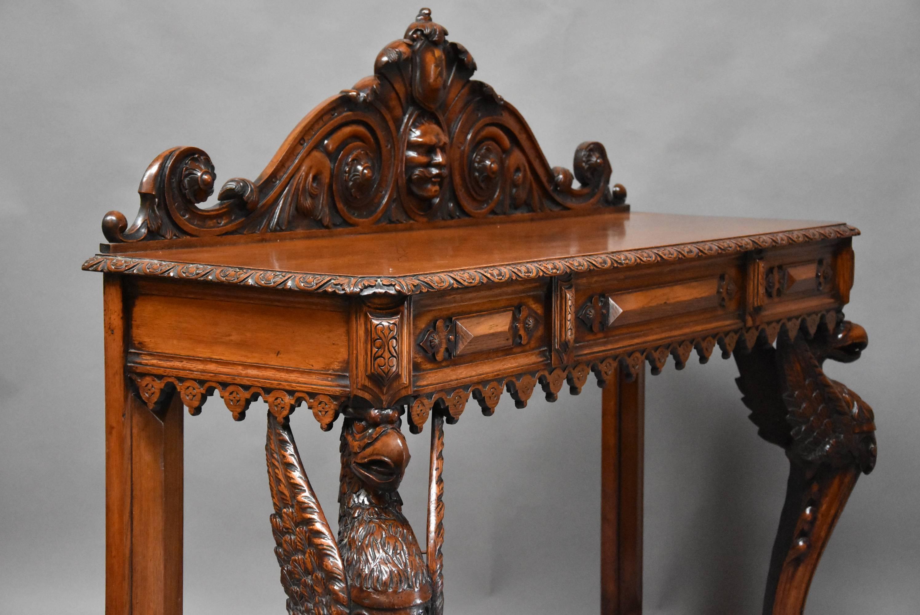 Wonderful Quality and Superbly Carved Mid-19th Century Oak Hall Table 2