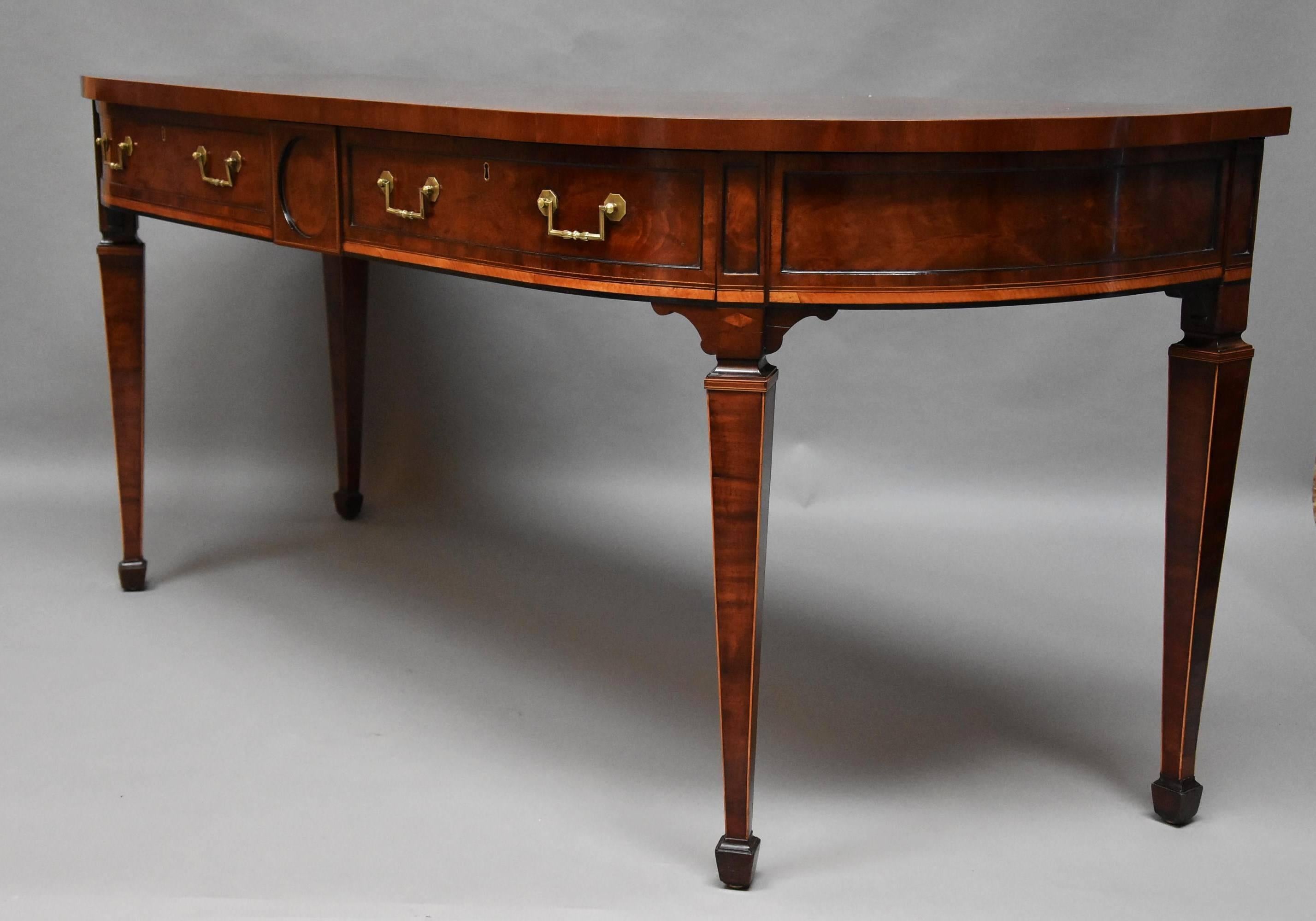 Boxwood Rare and Fine Quality Late 18th Century Sheraton Period Mahogany Side Server For Sale