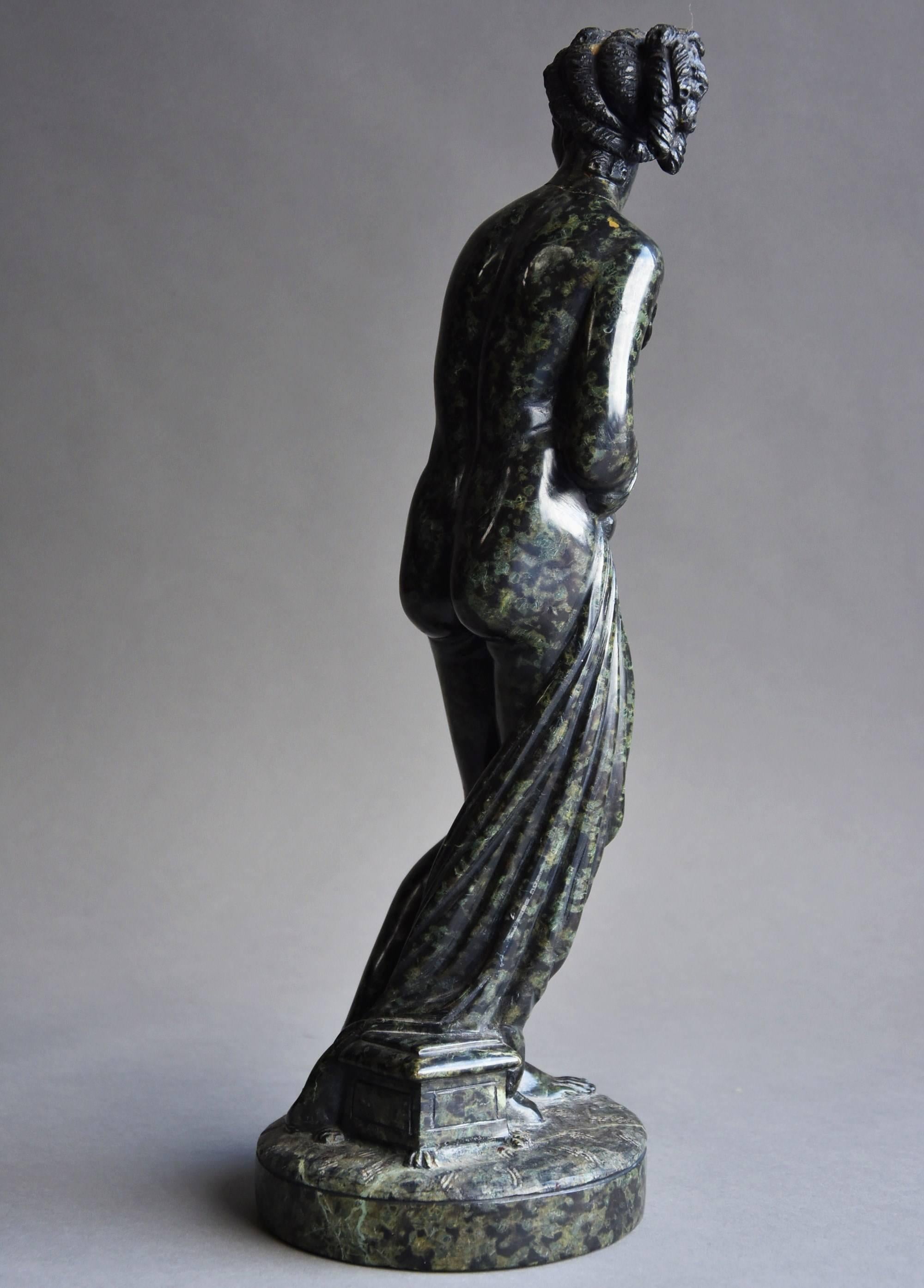 Late 19th Century 19th Century Grand Tour Serpentine Figure of Venus Italica after Antonio Canova For Sale