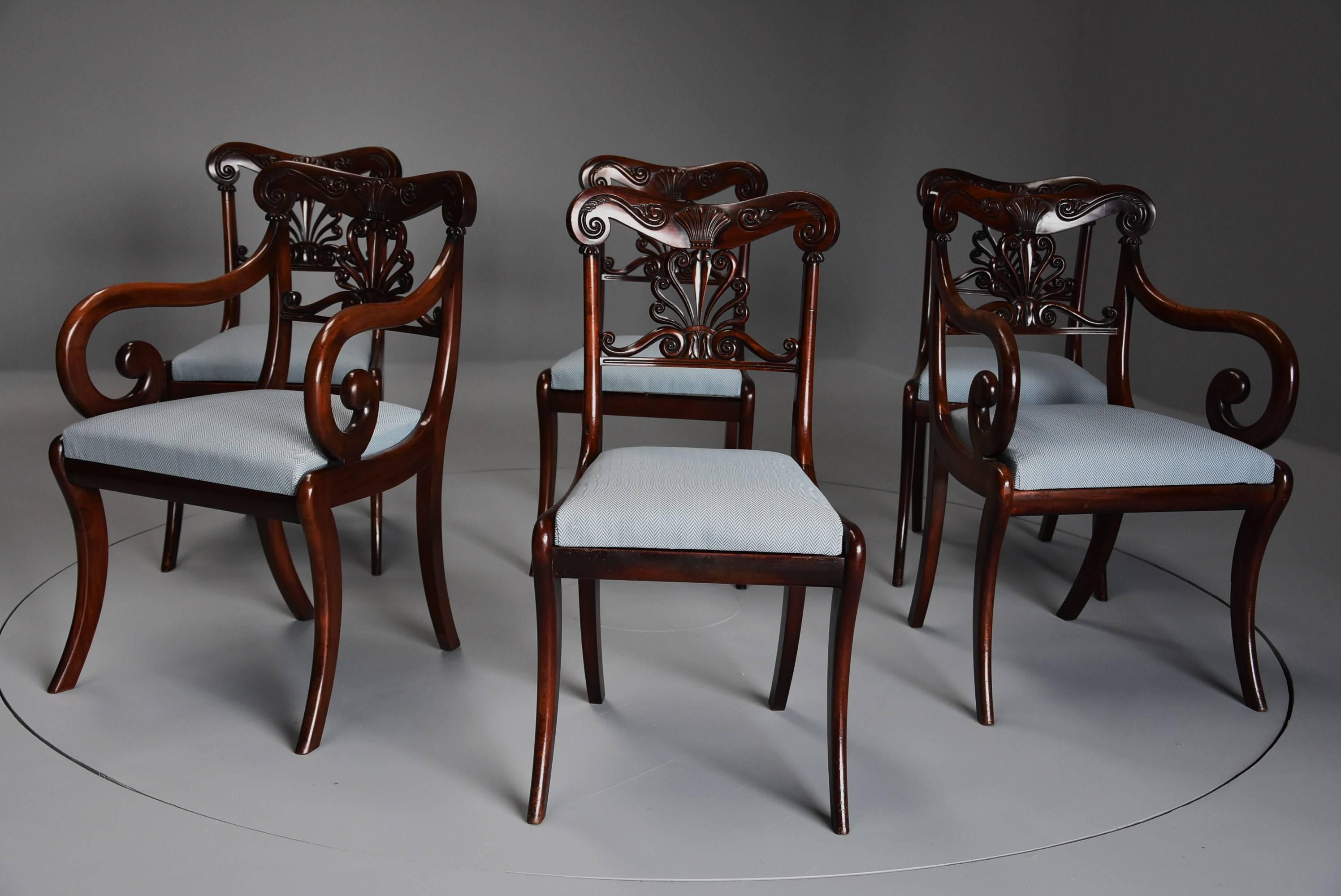English Exceptional Set of 12 Superb Quality Cuban Mahogany Regency Dining Chairs