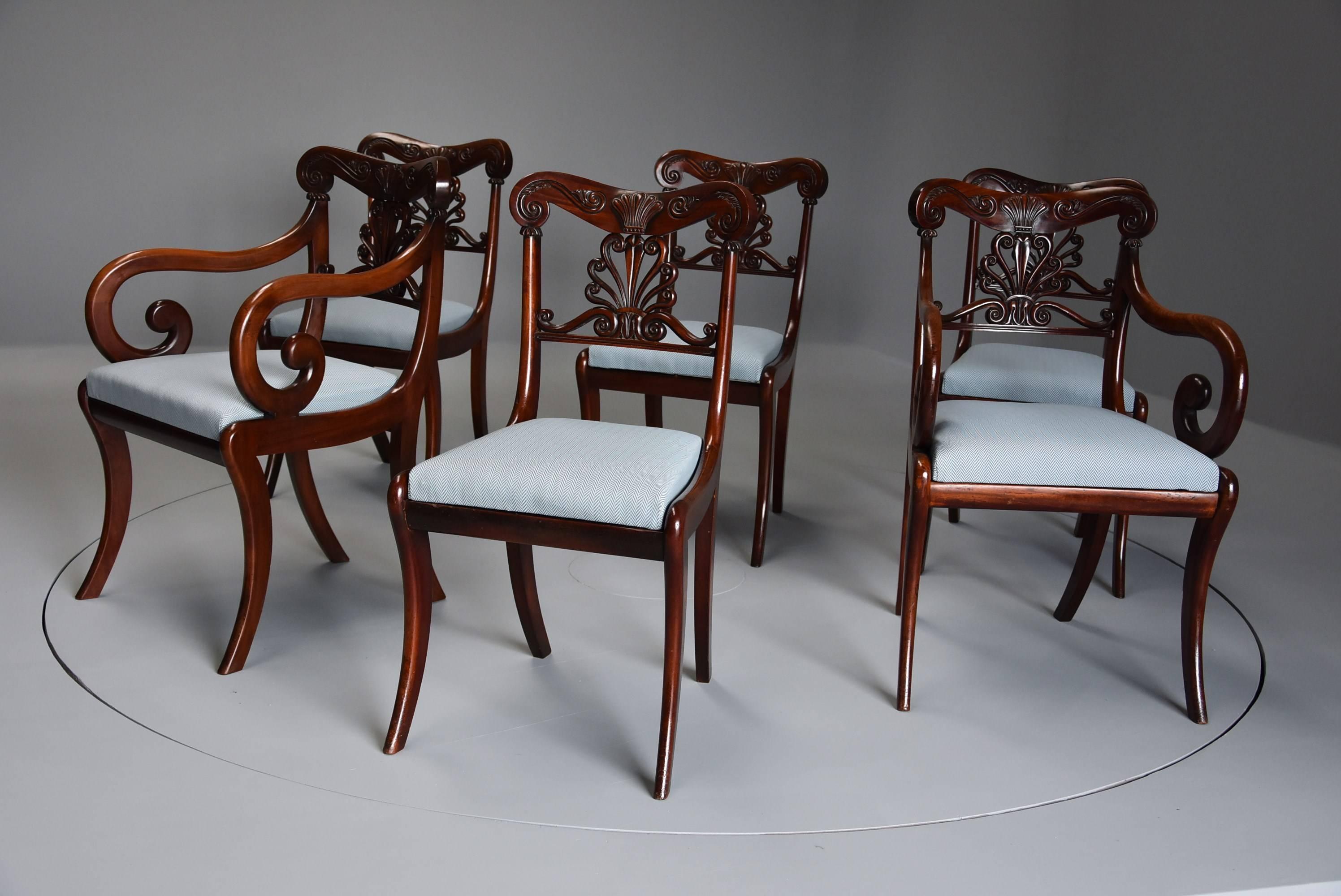 Exceptional Set of 12 Superb Quality Cuban Mahogany Regency Dining Chairs In Excellent Condition In Suffolk, GB