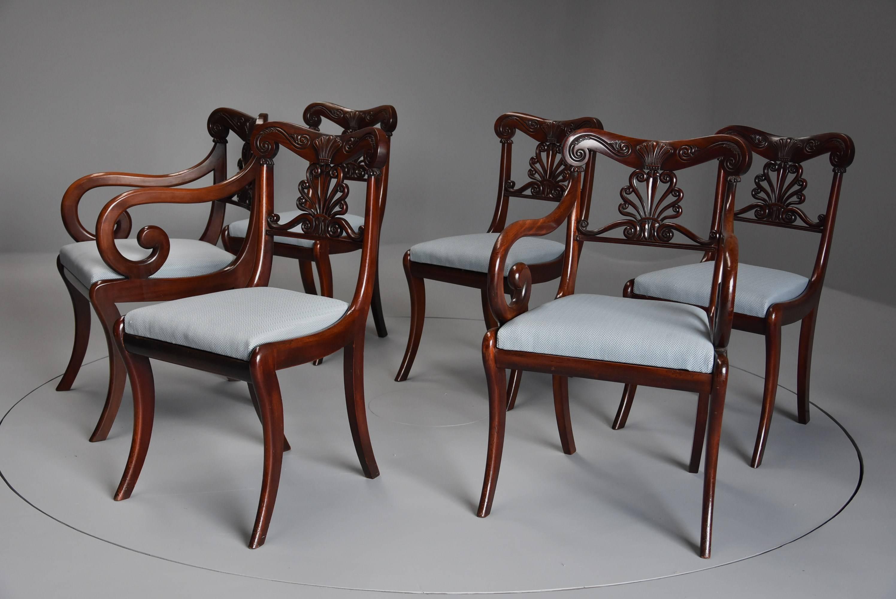 Early 19th Century Exceptional Set of 12 Superb Quality Cuban Mahogany Regency Dining Chairs