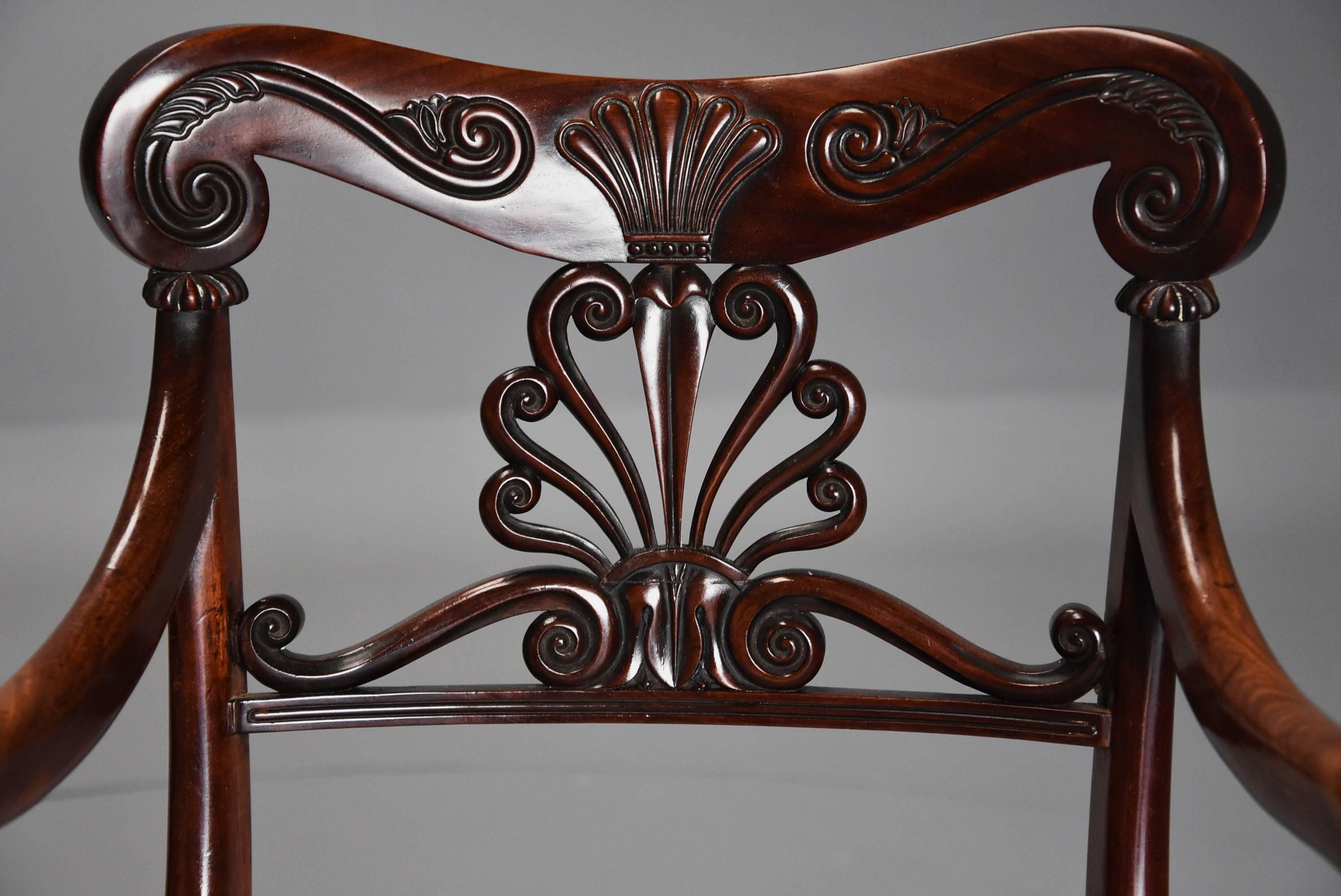 Exceptional Set of 12 Superb Quality Cuban Mahogany Regency Dining Chairs 2
