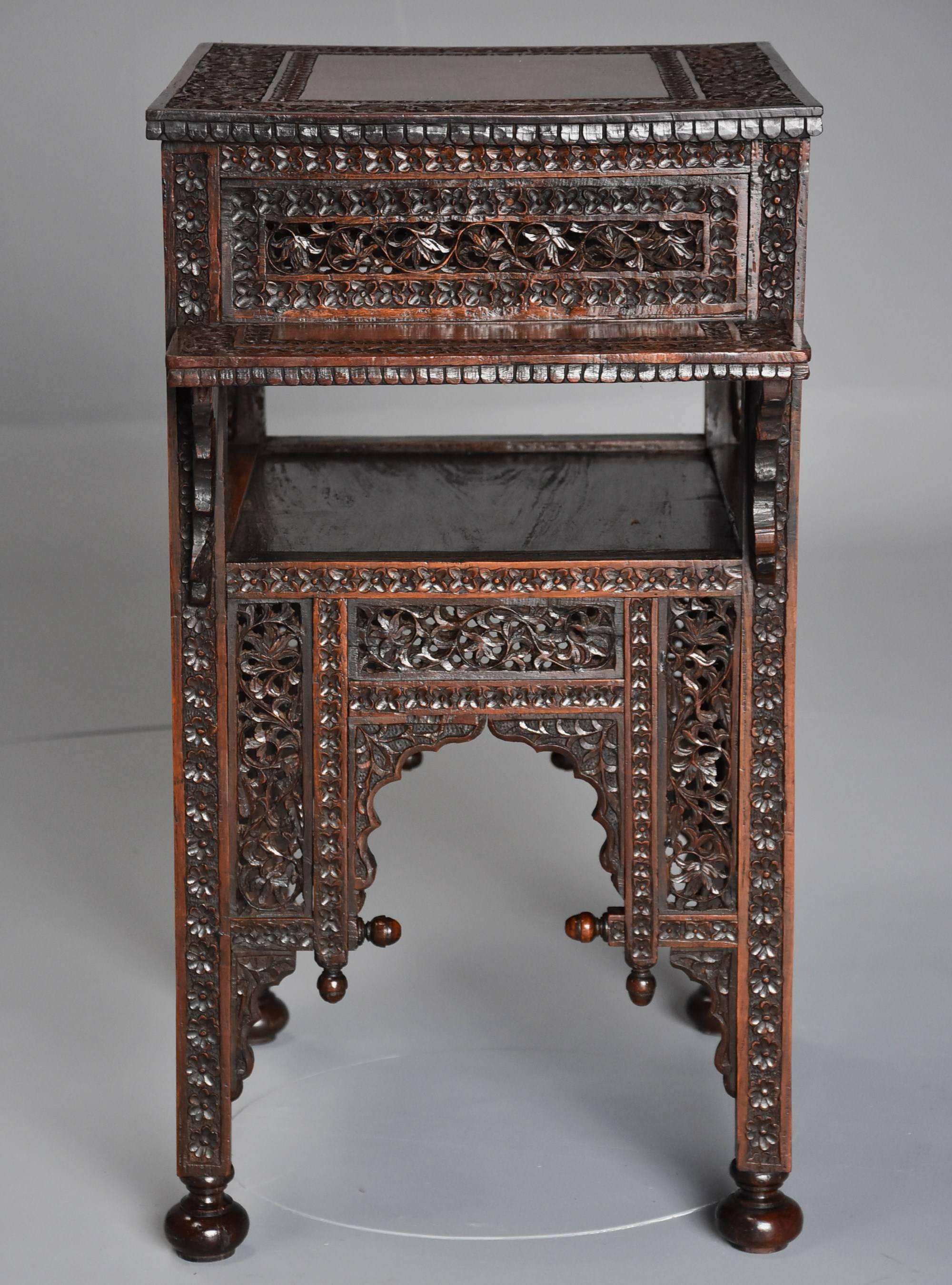 19th Century Anglo-Indian Padouk Two-Tier Freestanding Occasional Table 3