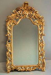 Large Highly Decorative Mid-19th Century Italian Giltwood Mirror