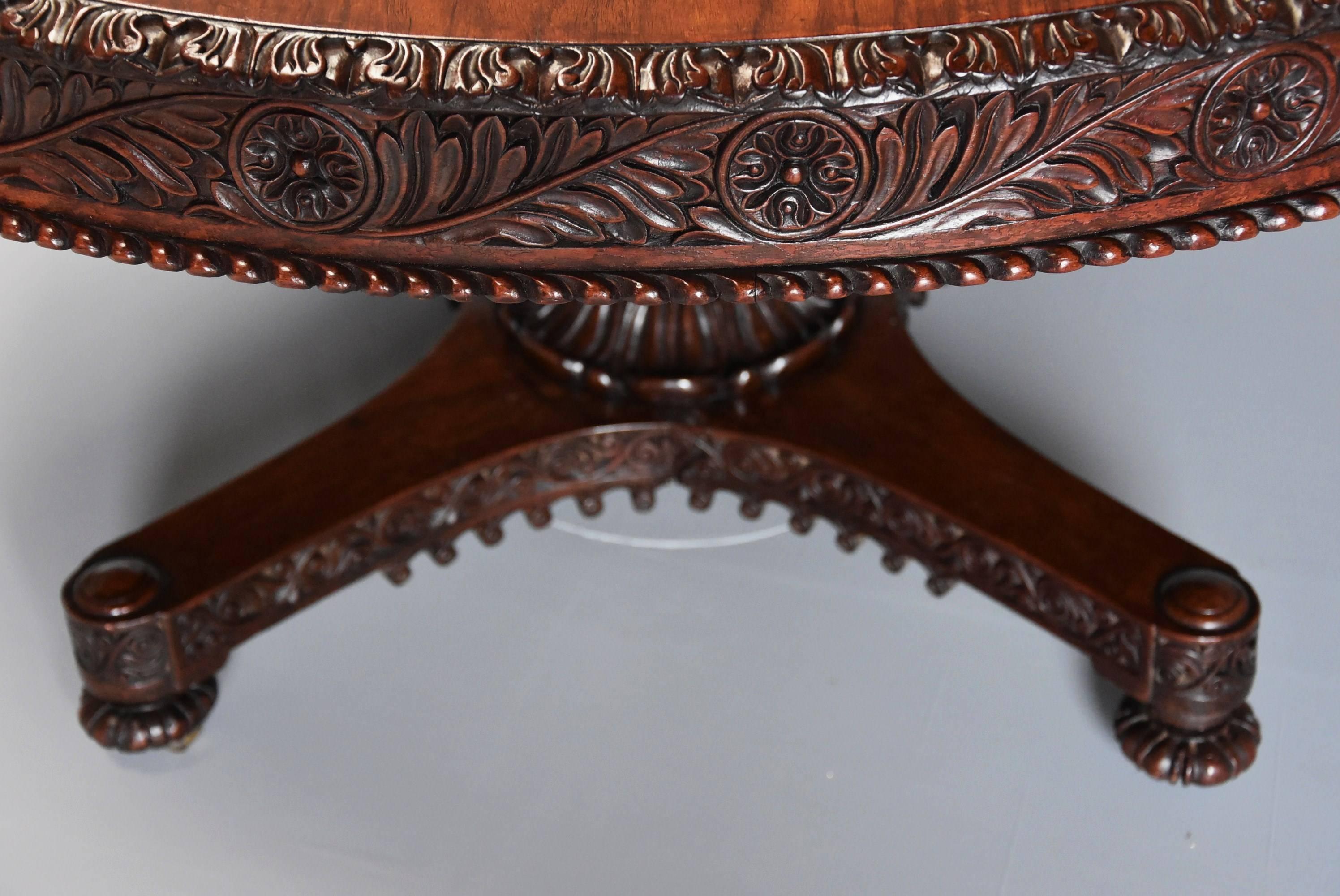 Large Mid-19th Century Anglo-Indian Padouk Circular Centre Table 3