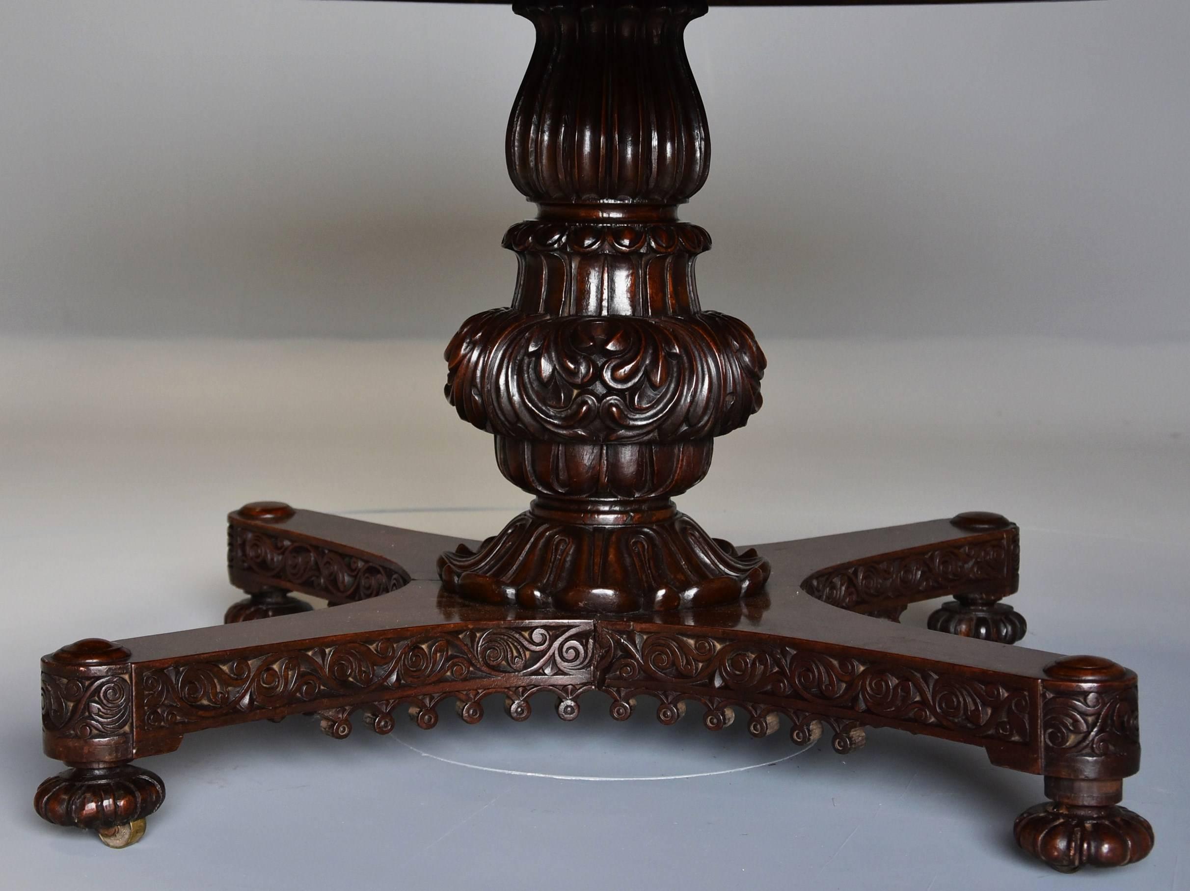 Large Mid-19th Century Anglo-Indian Padouk Circular Centre Table 6