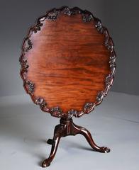 Late 19th Century Mahogany Chippendale Style Piecrust Tilt-Top Tea Table