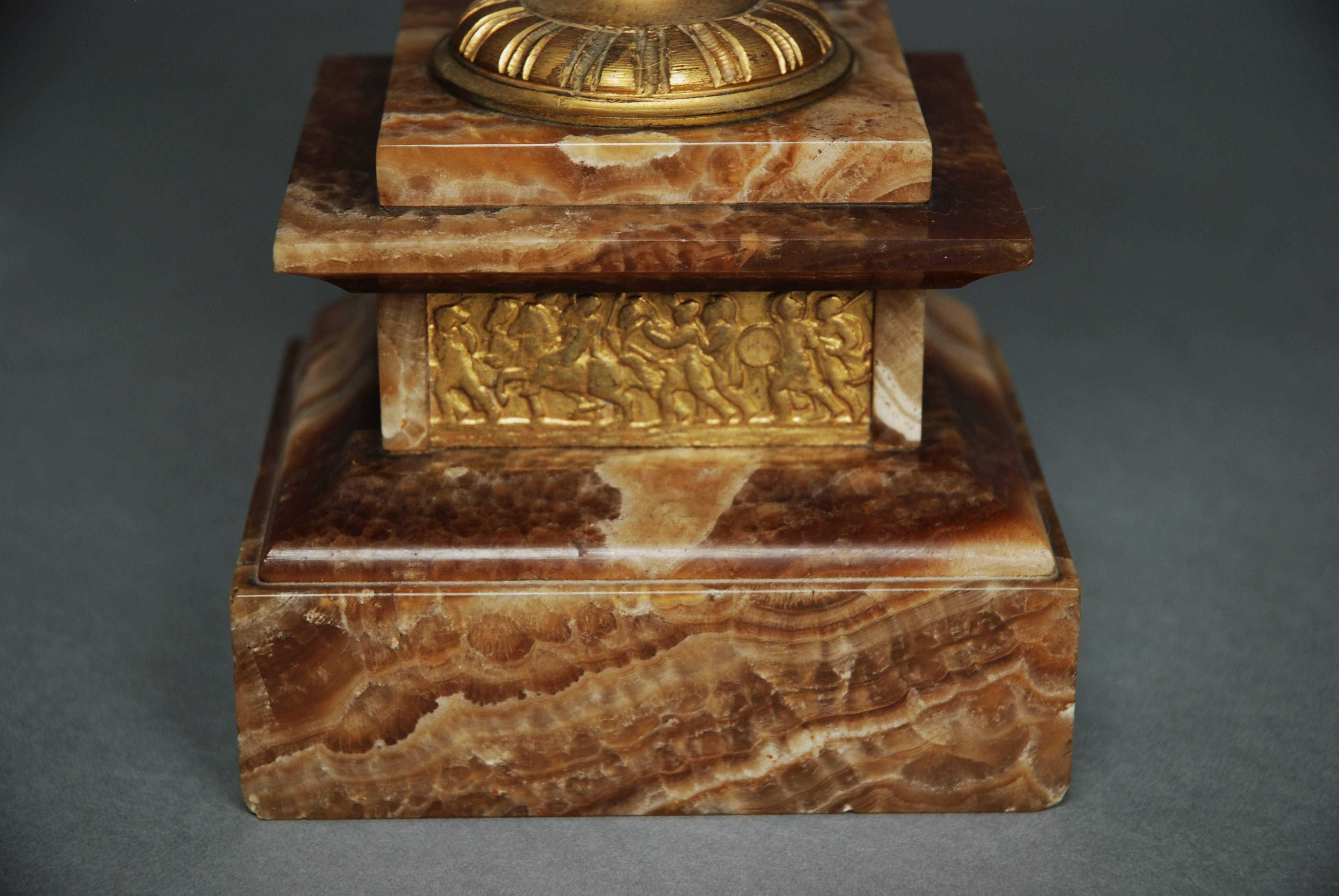 Pair of 19th Century Classical Style French Fine Quality Onyx Urns 5