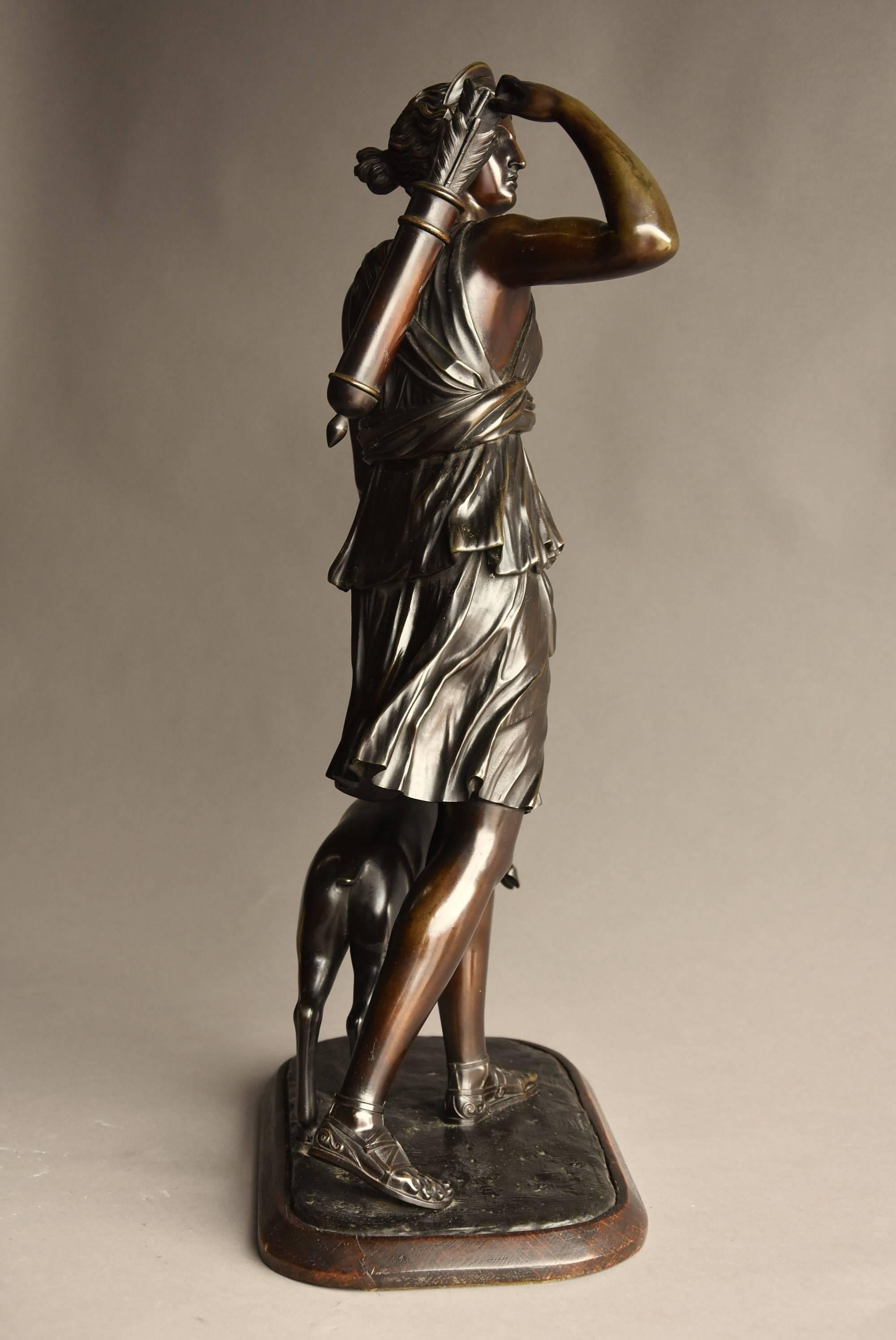 French Mid-19th Century Bronze Figure 'Diana of Versailles' or 'Diana the Huntress'