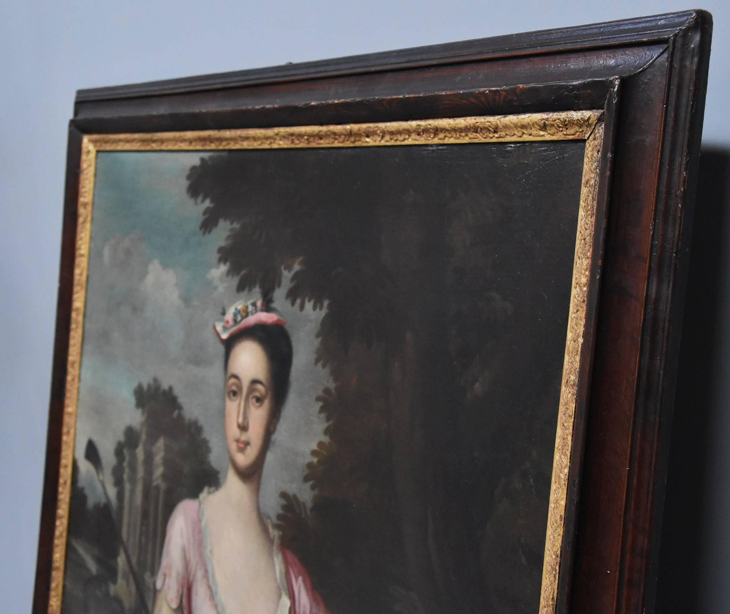 Large 18th Century Portrait of a Young Woman, Believed to Be Mary Yeats 2