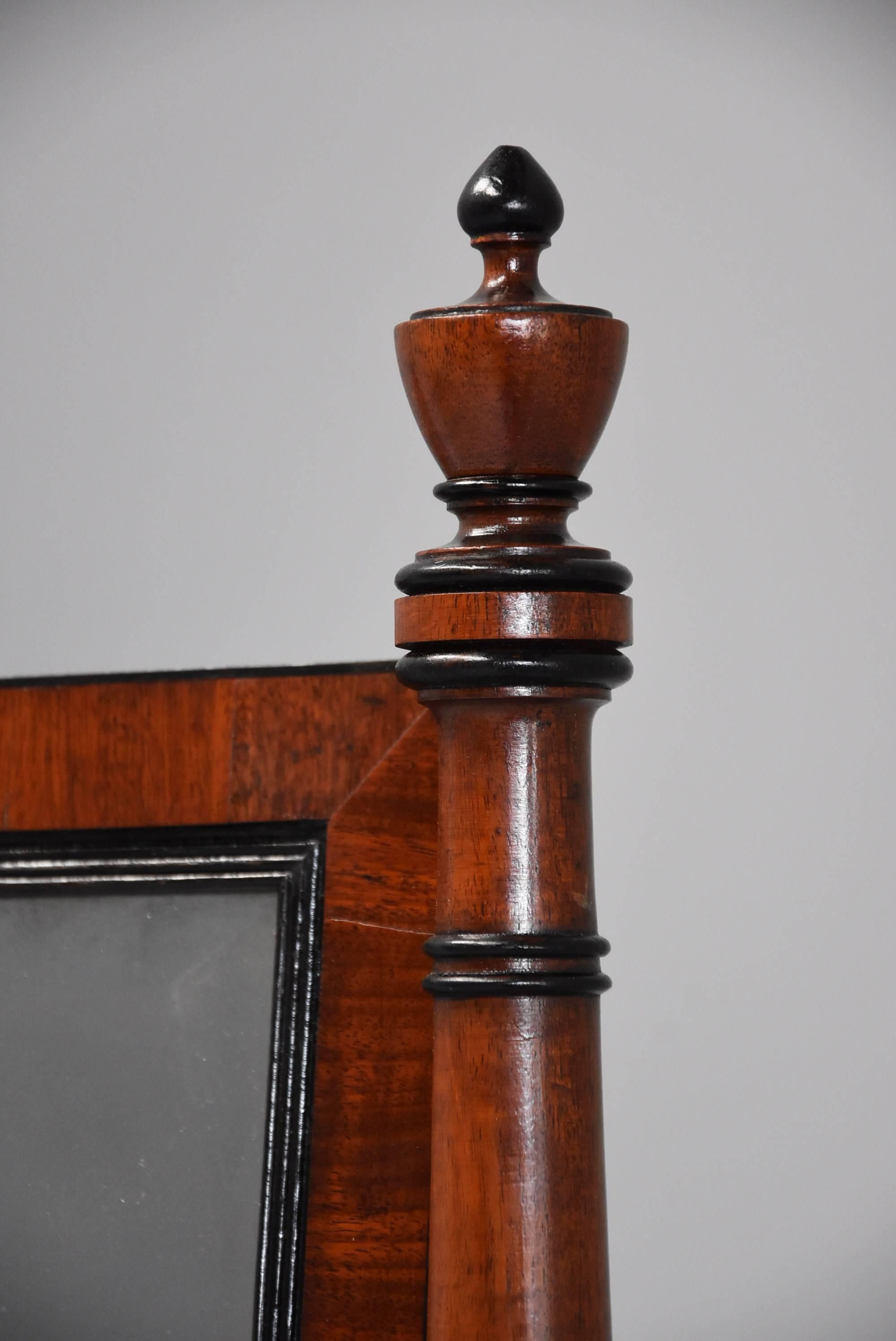 Early 19th Century Fine Quality Regency Mahogany Cheval Mirror 2