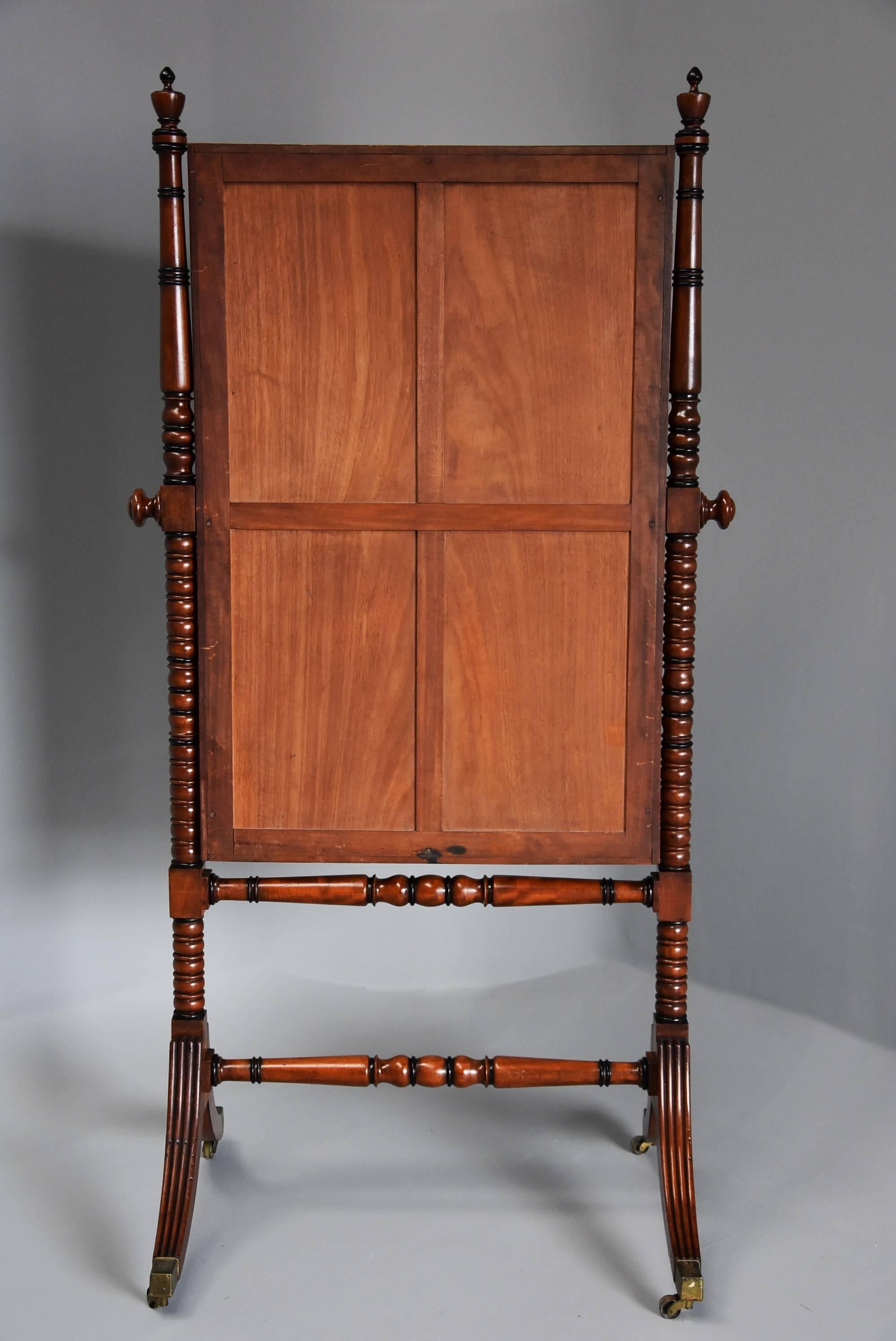 Early 19th Century Fine Quality Regency Mahogany Cheval Mirror 6