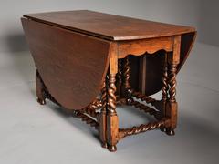 Large Late 19th Century Oak Double Gate Gateleg Table