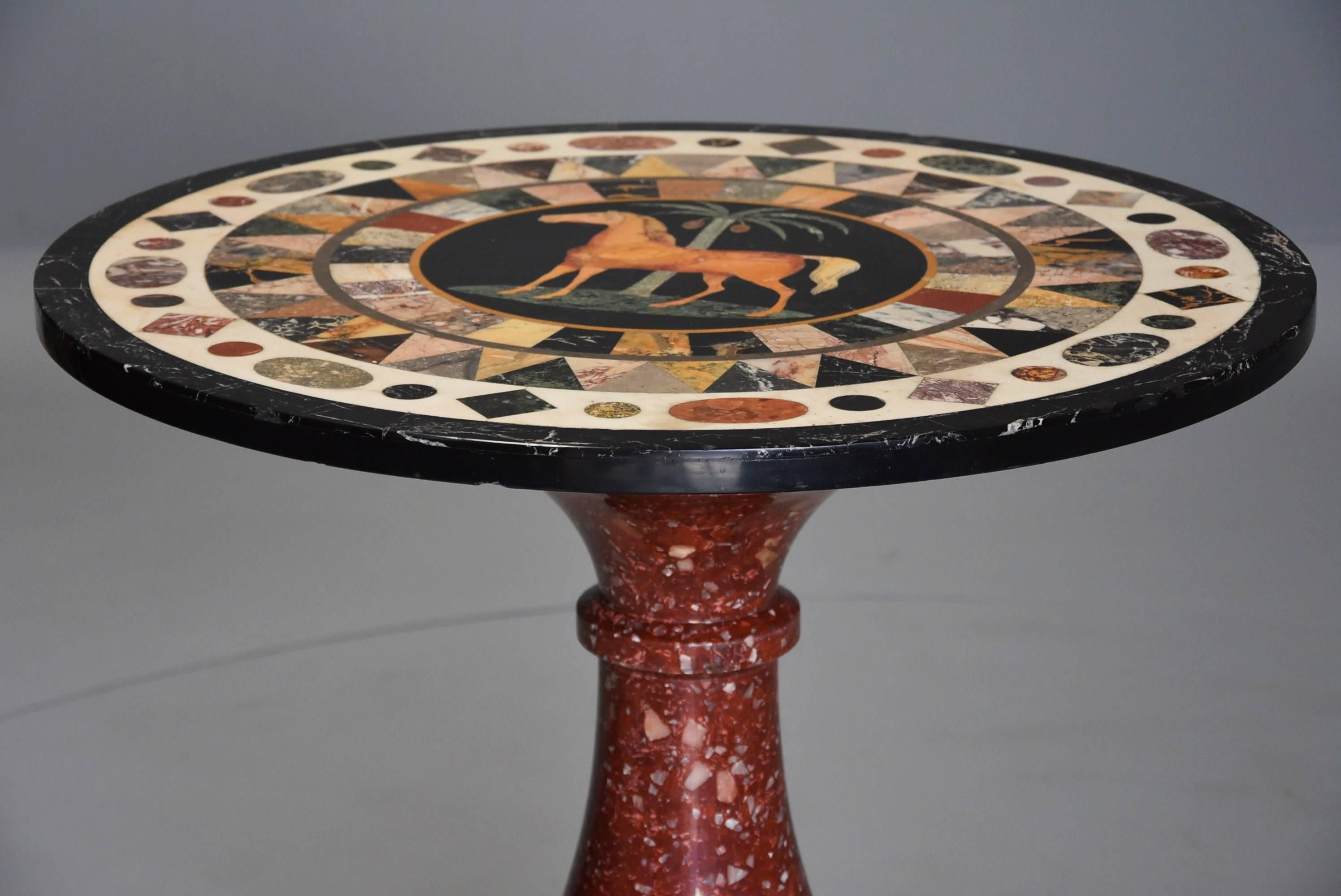 Grand Tour Superb Quality Mid-19th Century Maltese Pietra Dura Marble Centre Table For Sale