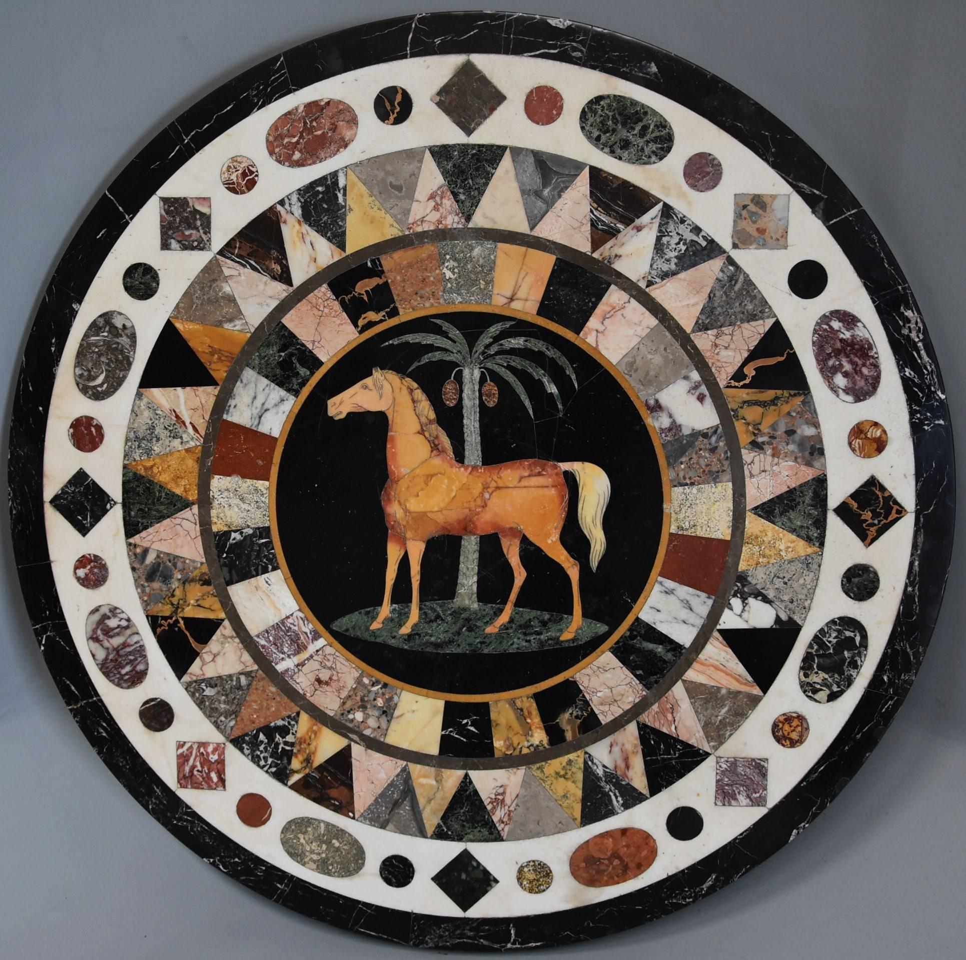 Superb Quality Mid-19th Century Maltese Pietra Dura Marble Centre Table For Sale 1