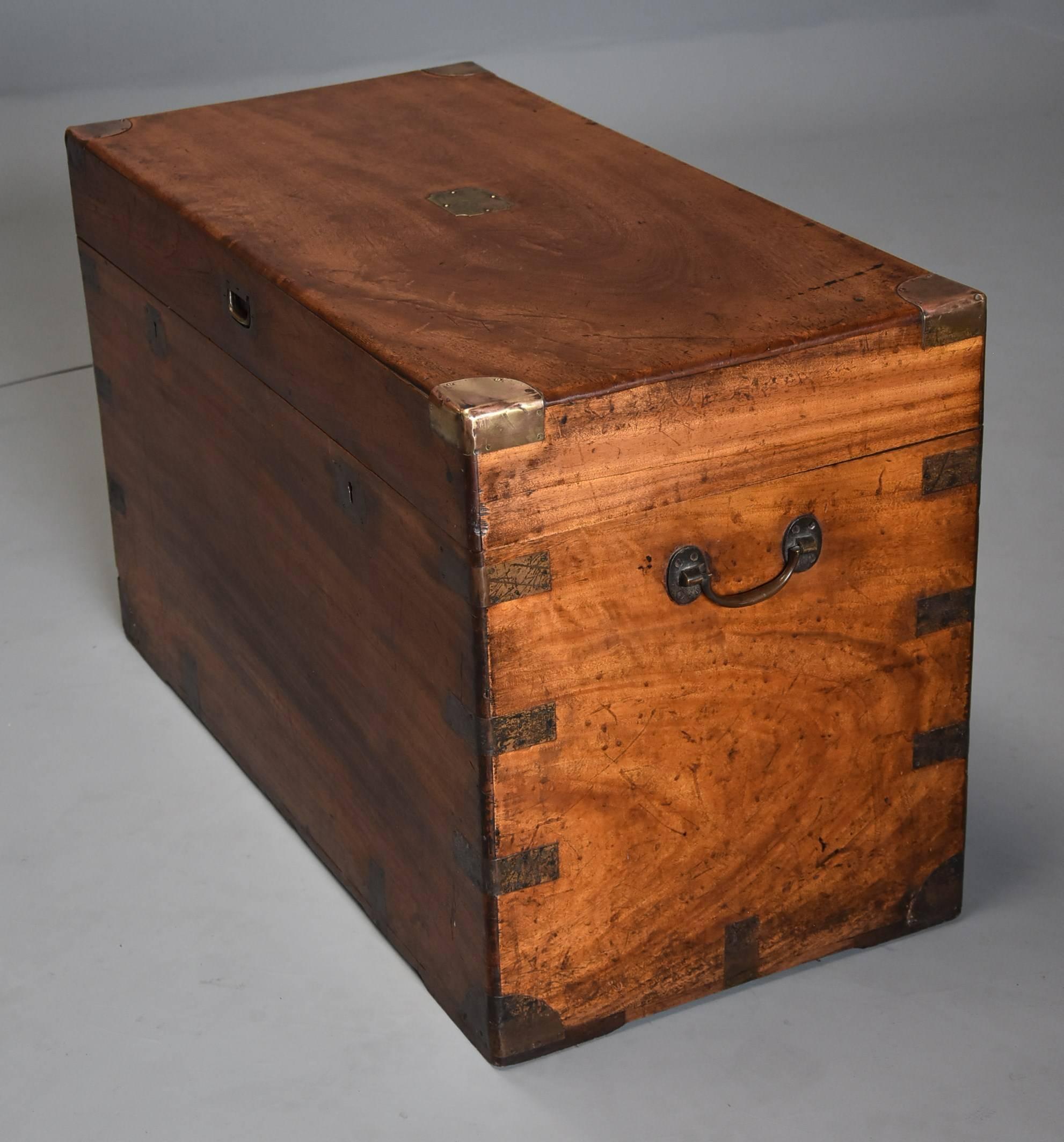 Late 19th Century Military Camphor Wood Travelling Trunk of Good Patina In Excellent Condition In Suffolk, GB