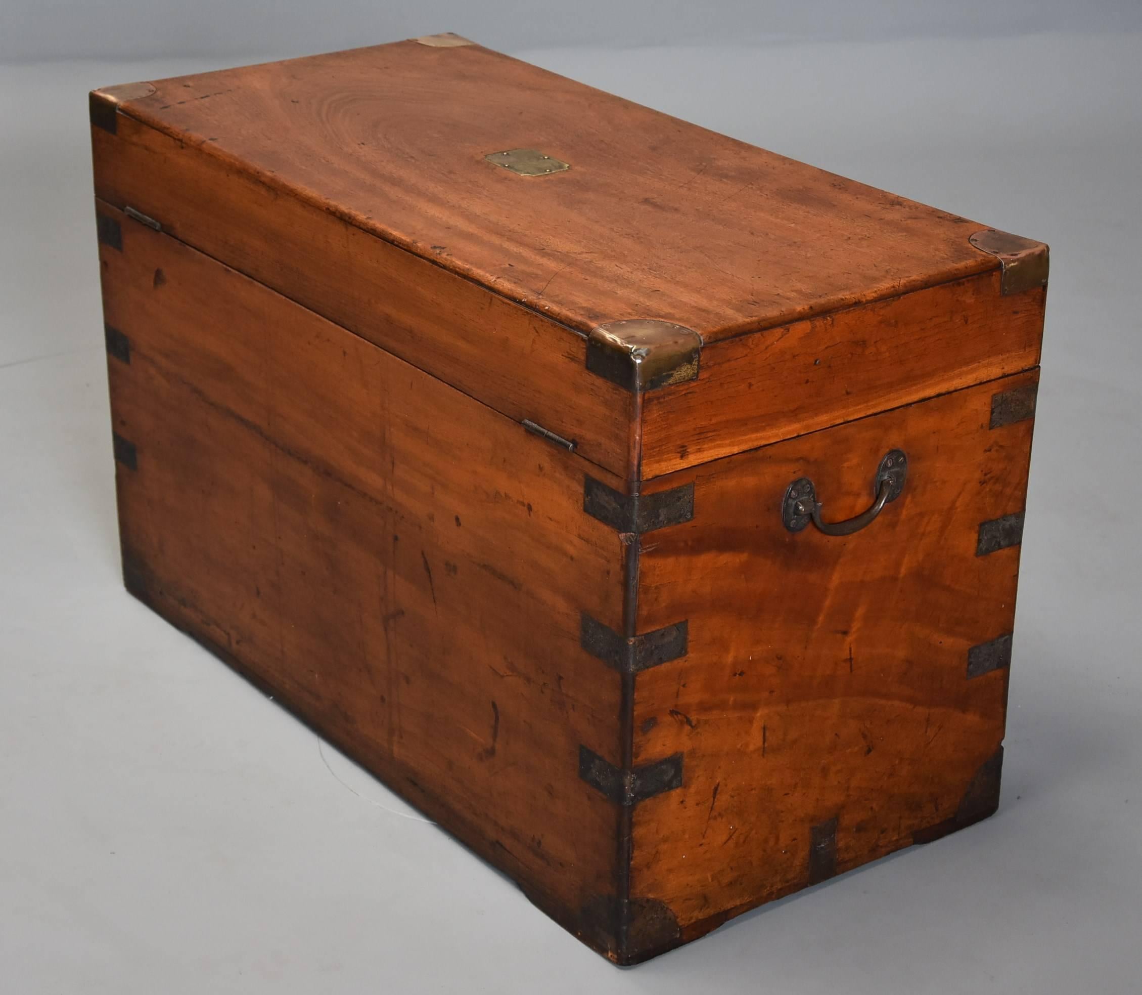 Late 19th Century Military Camphor Wood Travelling Trunk of Good Patina 2