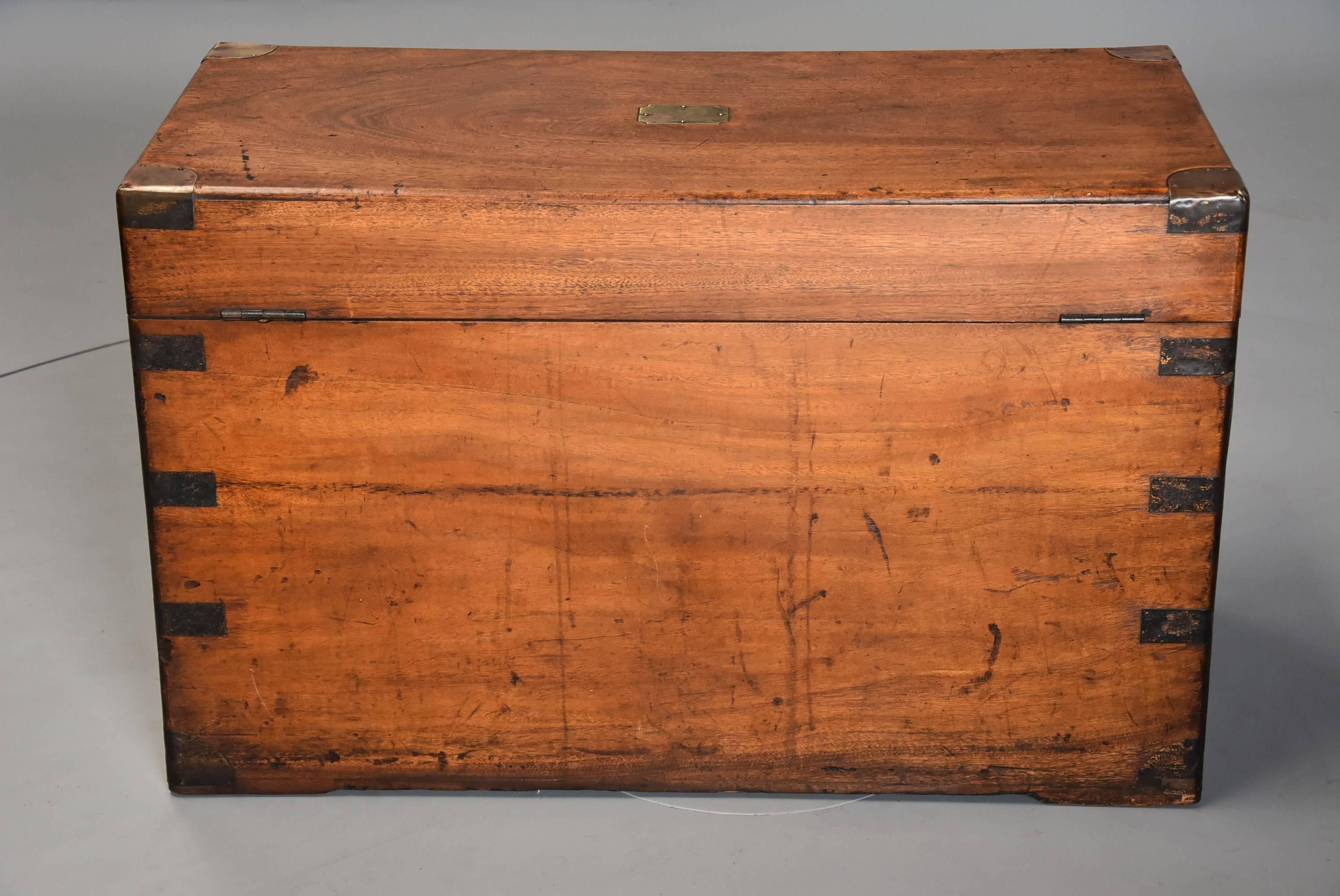 Late 19th Century Military Camphor Wood Travelling Trunk of Good Patina 3