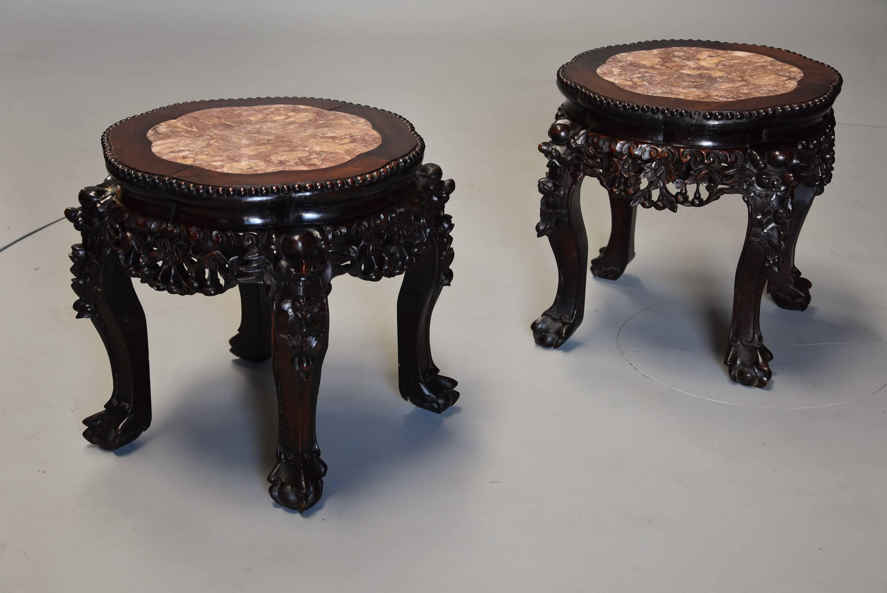 Pair of Late 19th Century, Chinese Pot Stands or Low Tables In Excellent Condition In Suffolk, GB