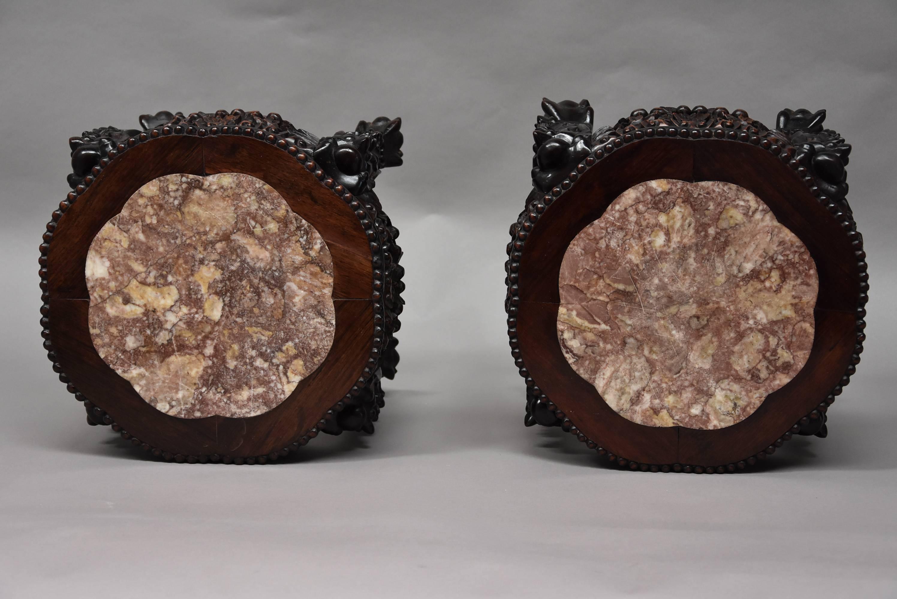 Pair of Late 19th Century, Chinese Pot Stands or Low Tables 4