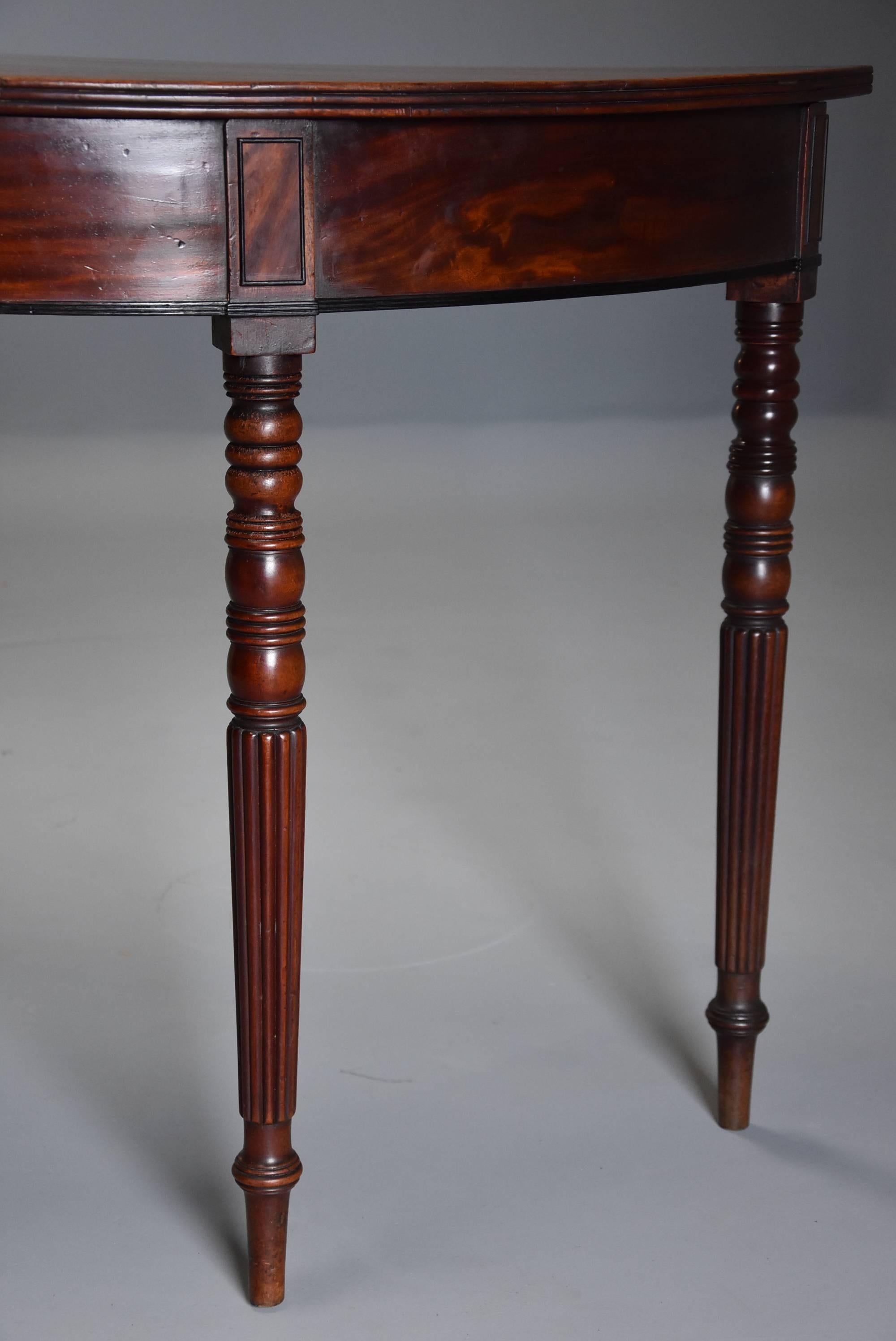 Pair of Good Quality Early 19th Century Mahogany Demilune Console Tables 3