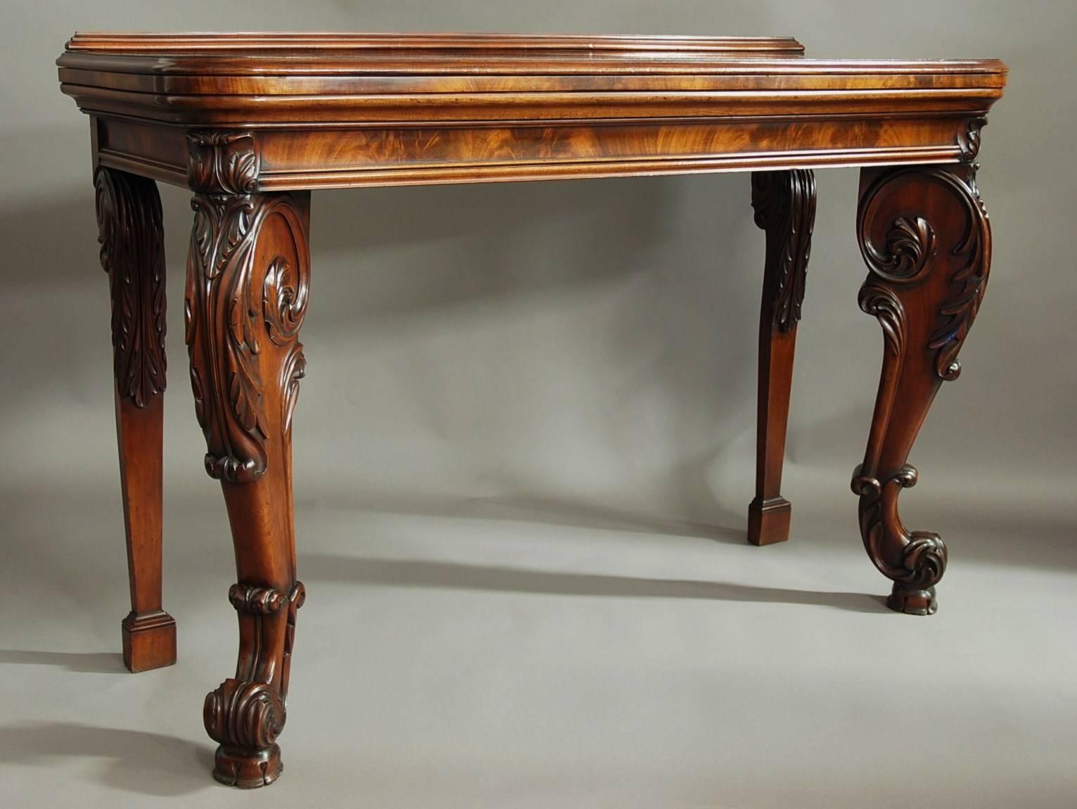 English Superb Quality William IV Mahogany Console Table in the Manner of Gillows