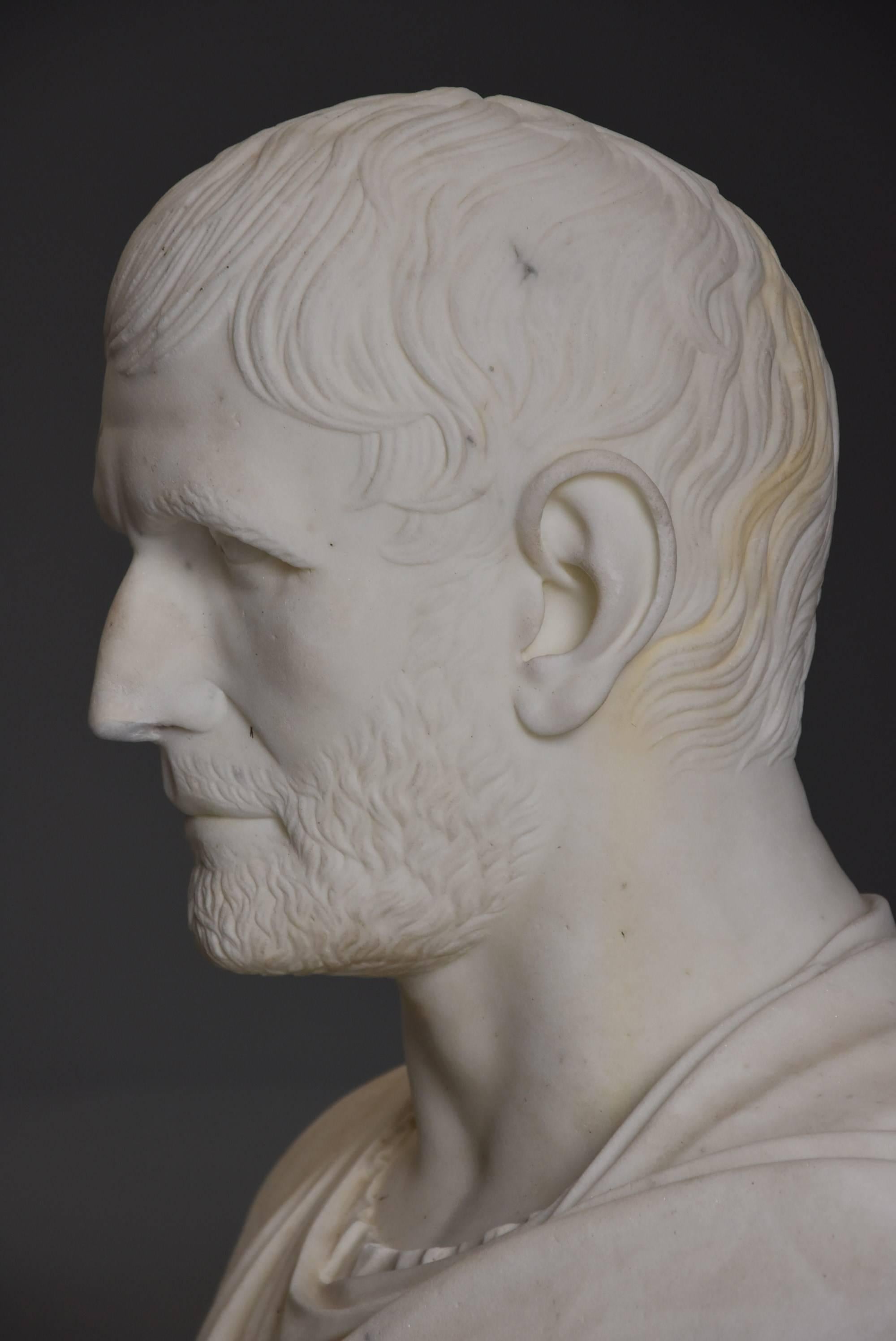 19th Century Superb and Rare Larger Than Life Marble Bust ‘the Capitoline Brutus' For Sale