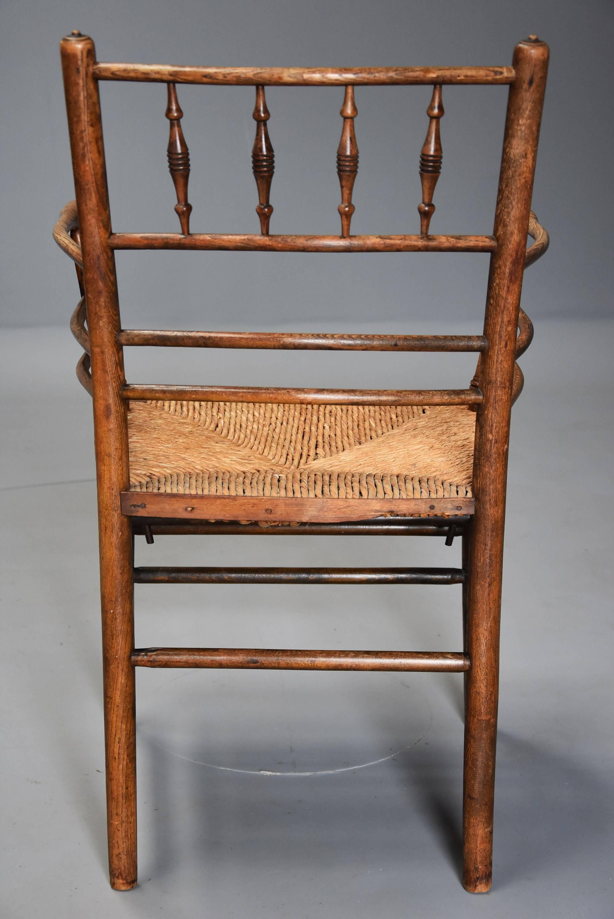 Pair of Late 19th Century Ash & Beech Morris & Co. Sussex Armchairs 5