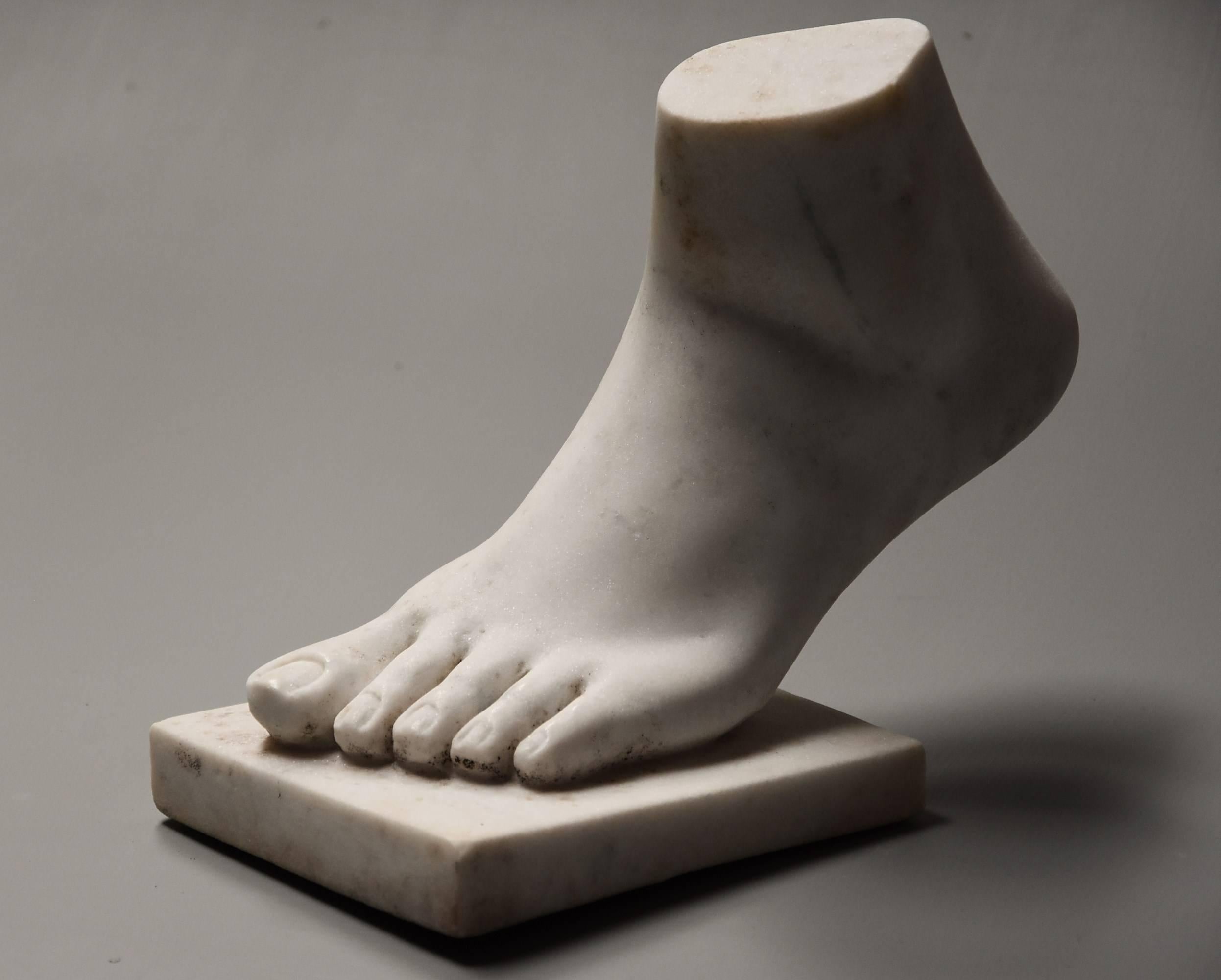 Italian Late 19th Century Grand Tour Style Marble Sculpture of a Foot, after the Antique