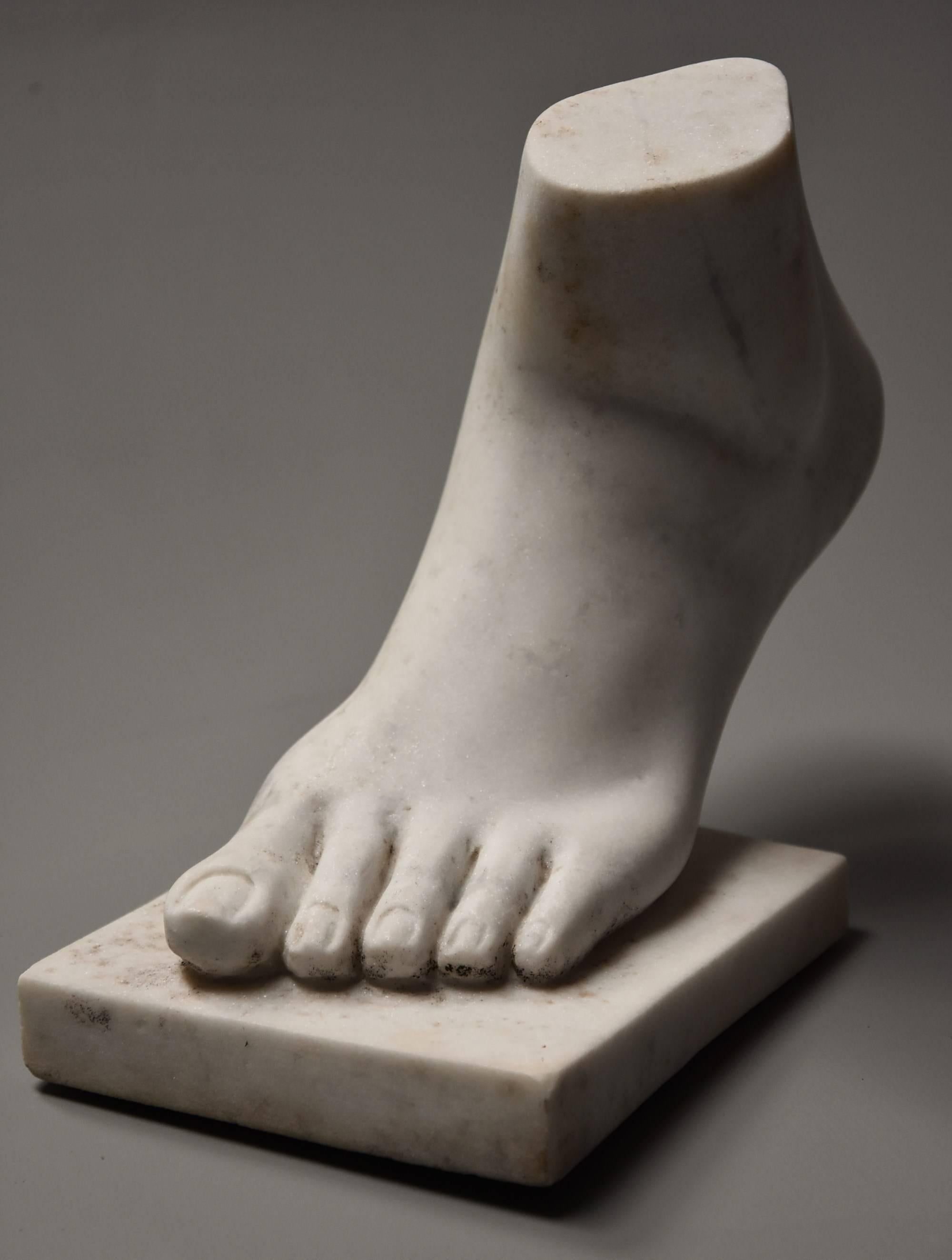 Carrara Marble Late 19th Century Grand Tour Style Marble Sculpture of a Foot, after the Antique