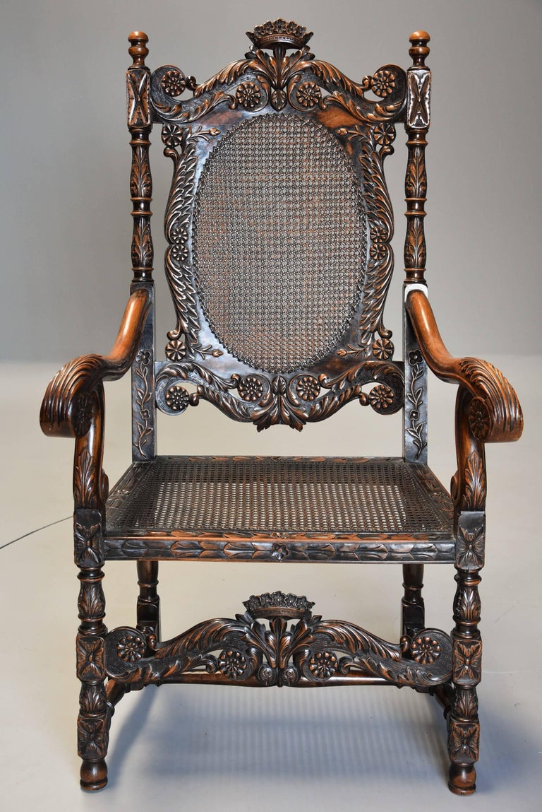 Superb Pair of Early 20th Century Charles II or Carolean Style Walnut ...