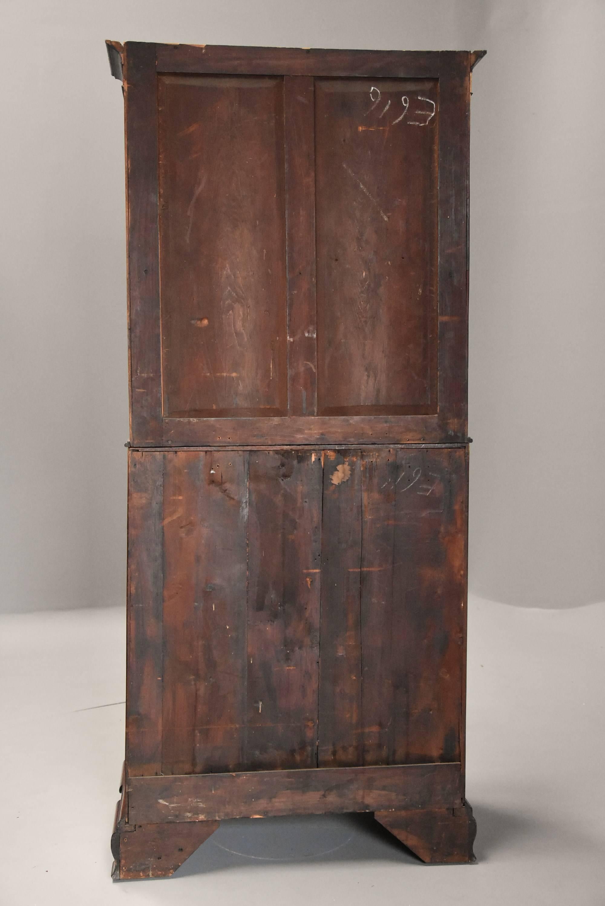 English 19th Century Satinwood, Mahogany and Marquetry Inlaid Bureau Bookcase 7