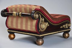 Superb & Extremely Rare Design Book Example of Regency Mahogany Scroll Top Foot