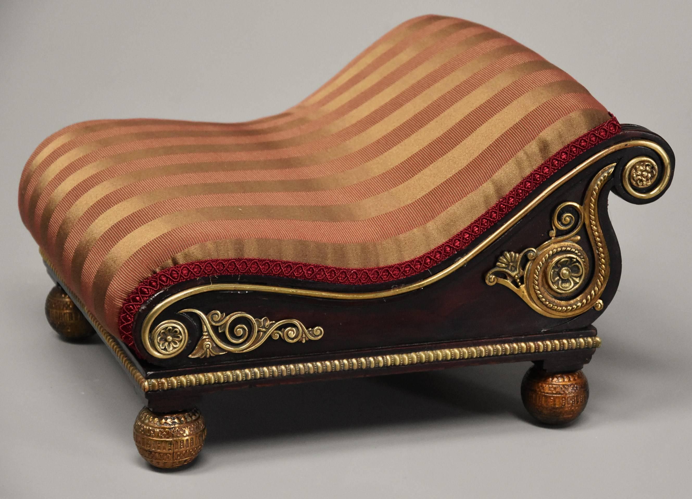 Superb & Extremely Rare Design Book Example of Regency Mahogany Scroll Top Foot  For Sale 1